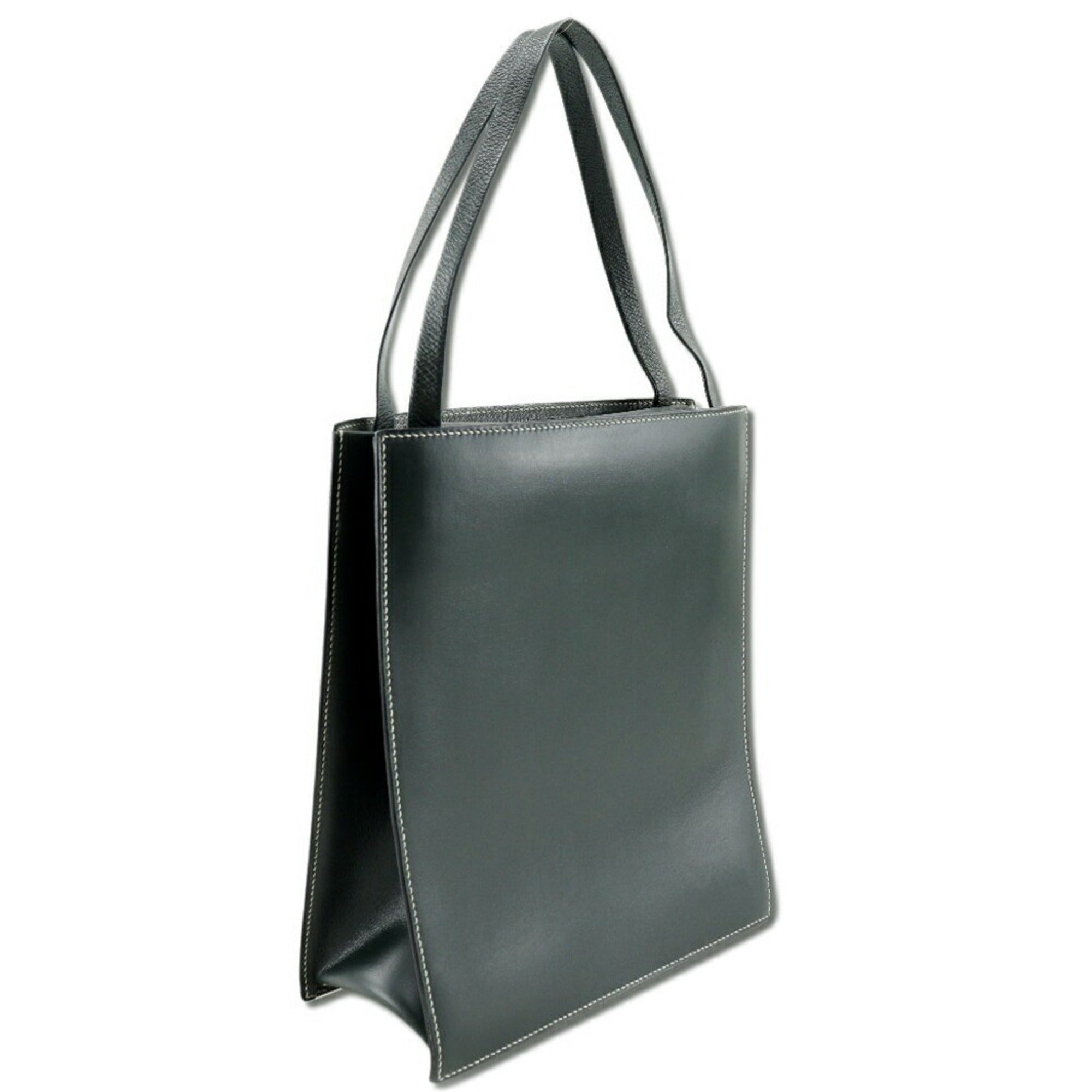 Hermes Dark Green Box Calf Leather Handbag (Pre-Owned)