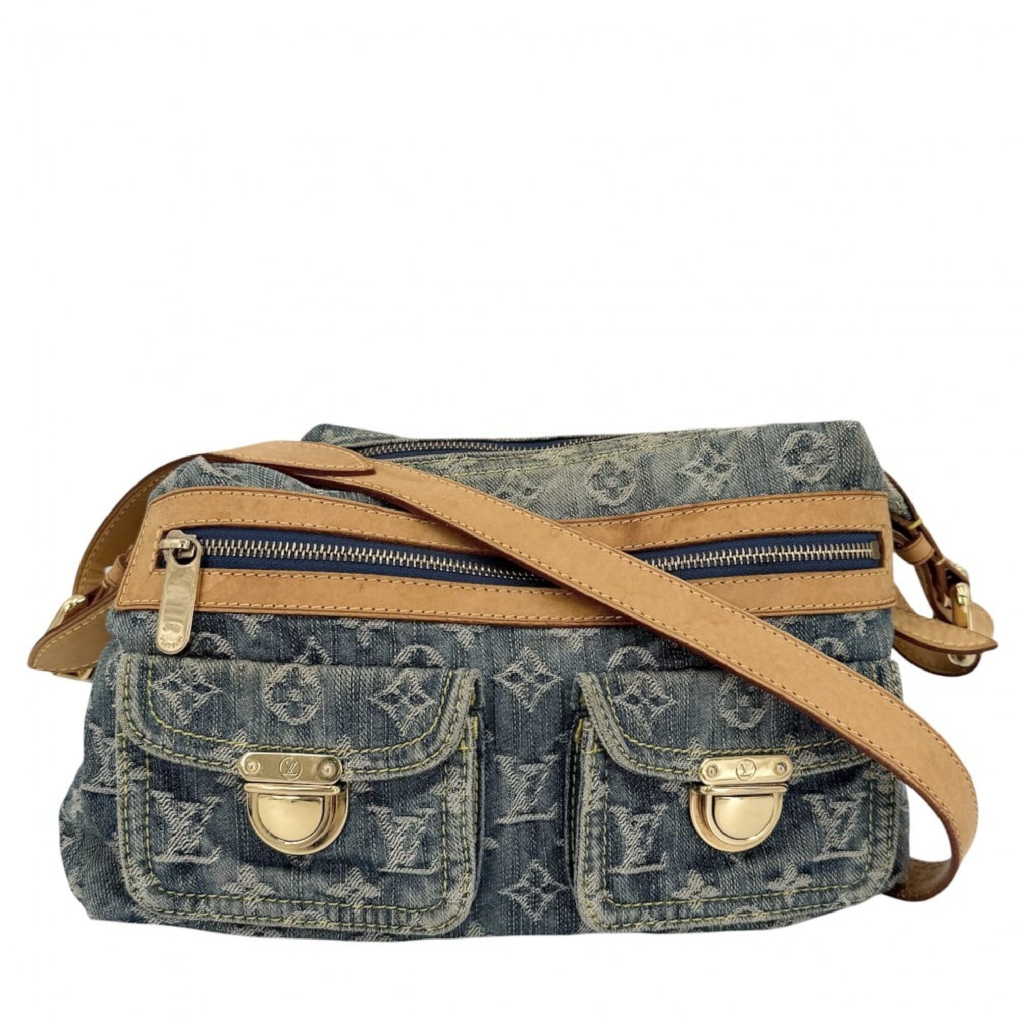 Louis Vuitton Blue Monogram Denim Shoulder Bag (Pre-Owned)