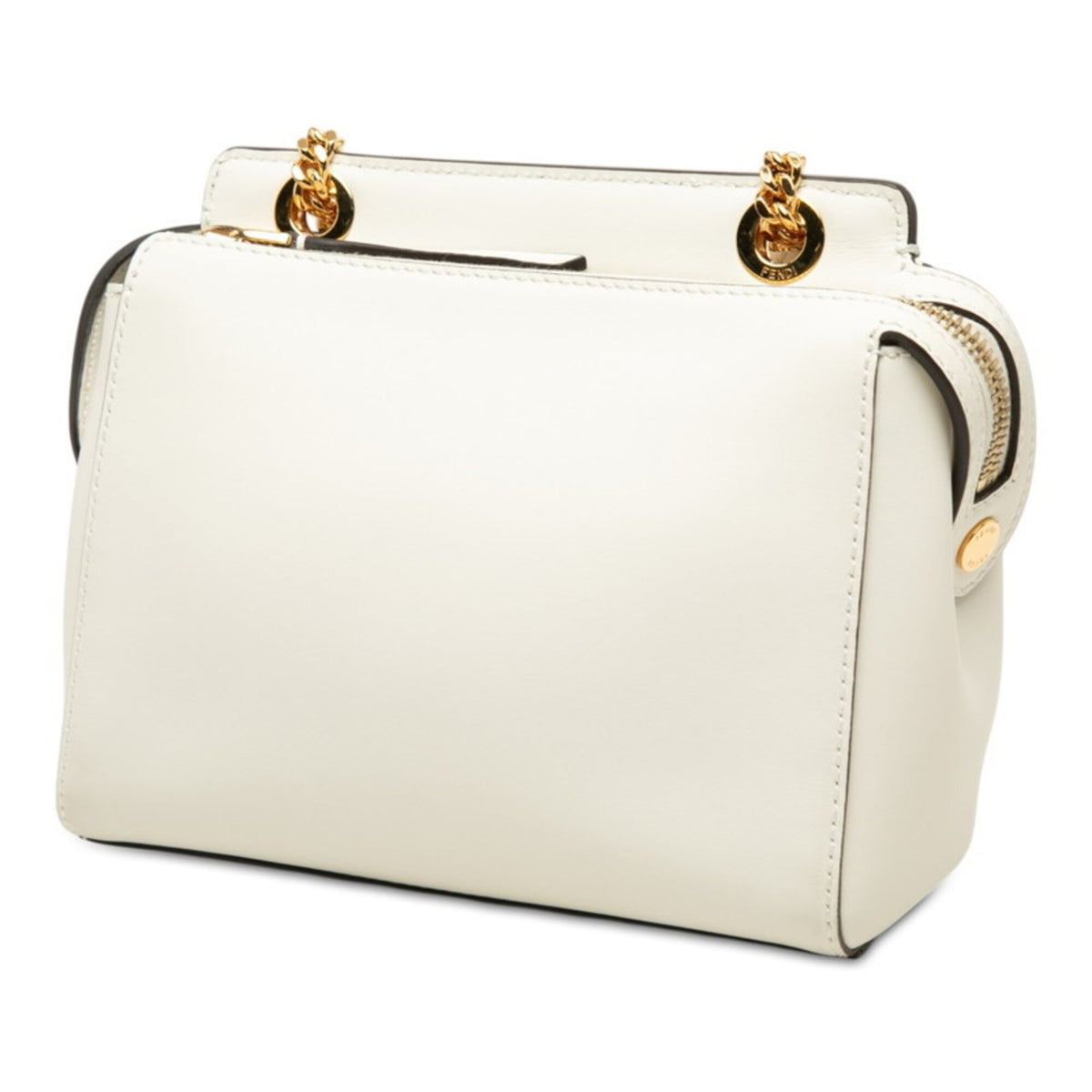 Fendi White Leather Pouch Shoulder Bag (Pre-Owned)
