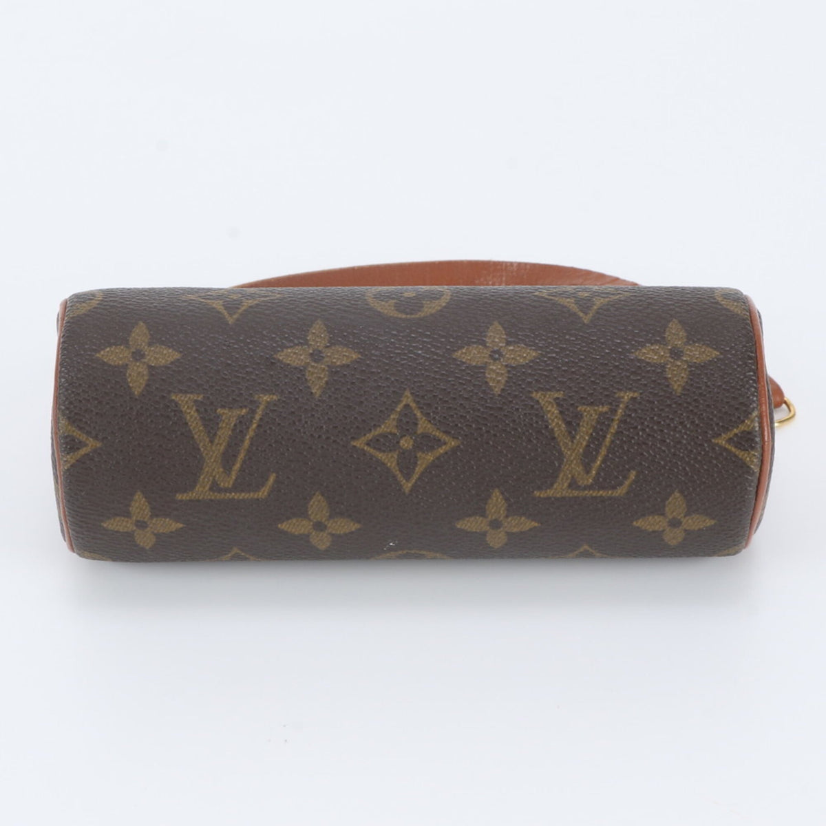 Louis Vuitton Brown Leather Coated Canvas Handbag Pouch (Pre-Owned)