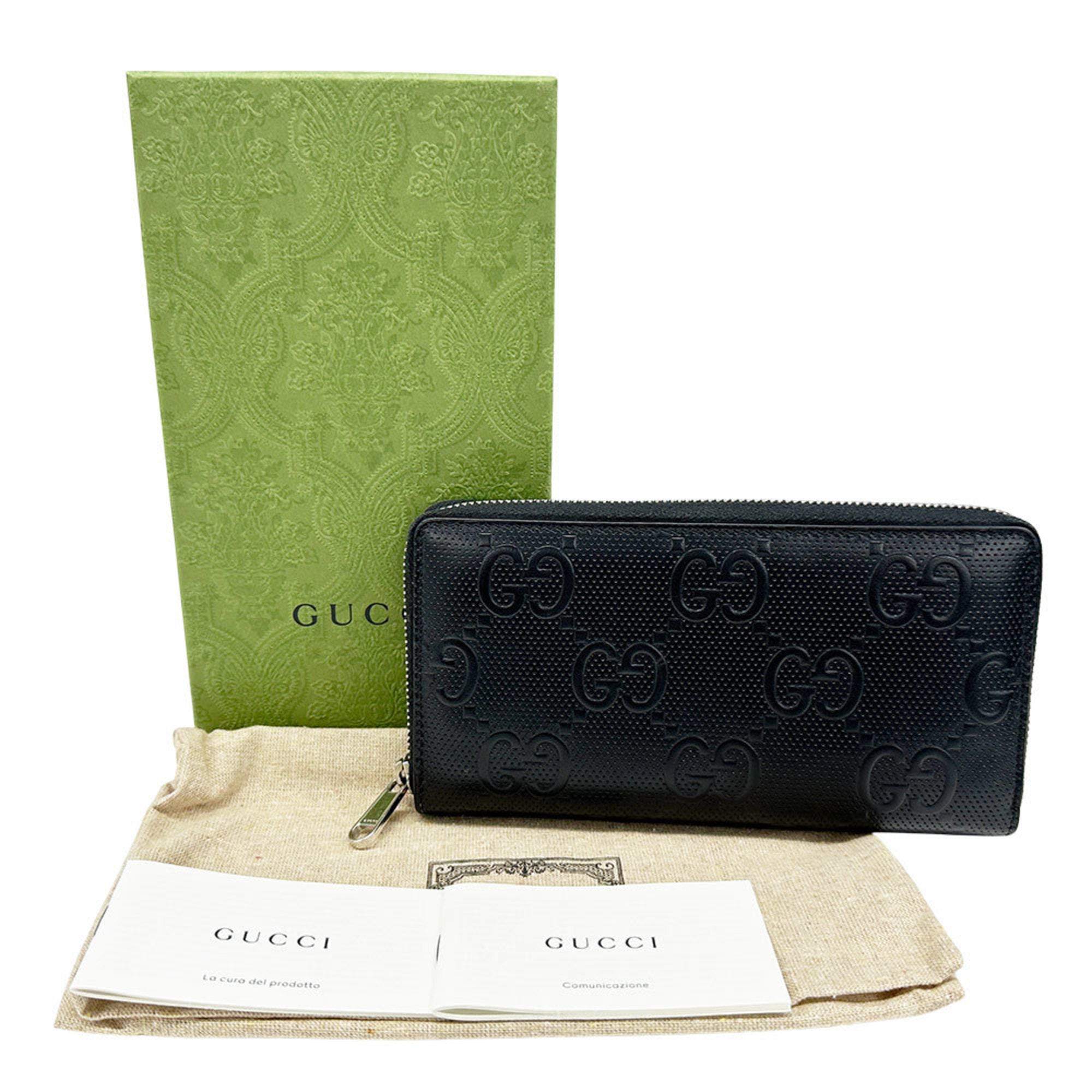 Gucci Black Leather Long Wallet (Bi-Fold) (Pre-Owned)