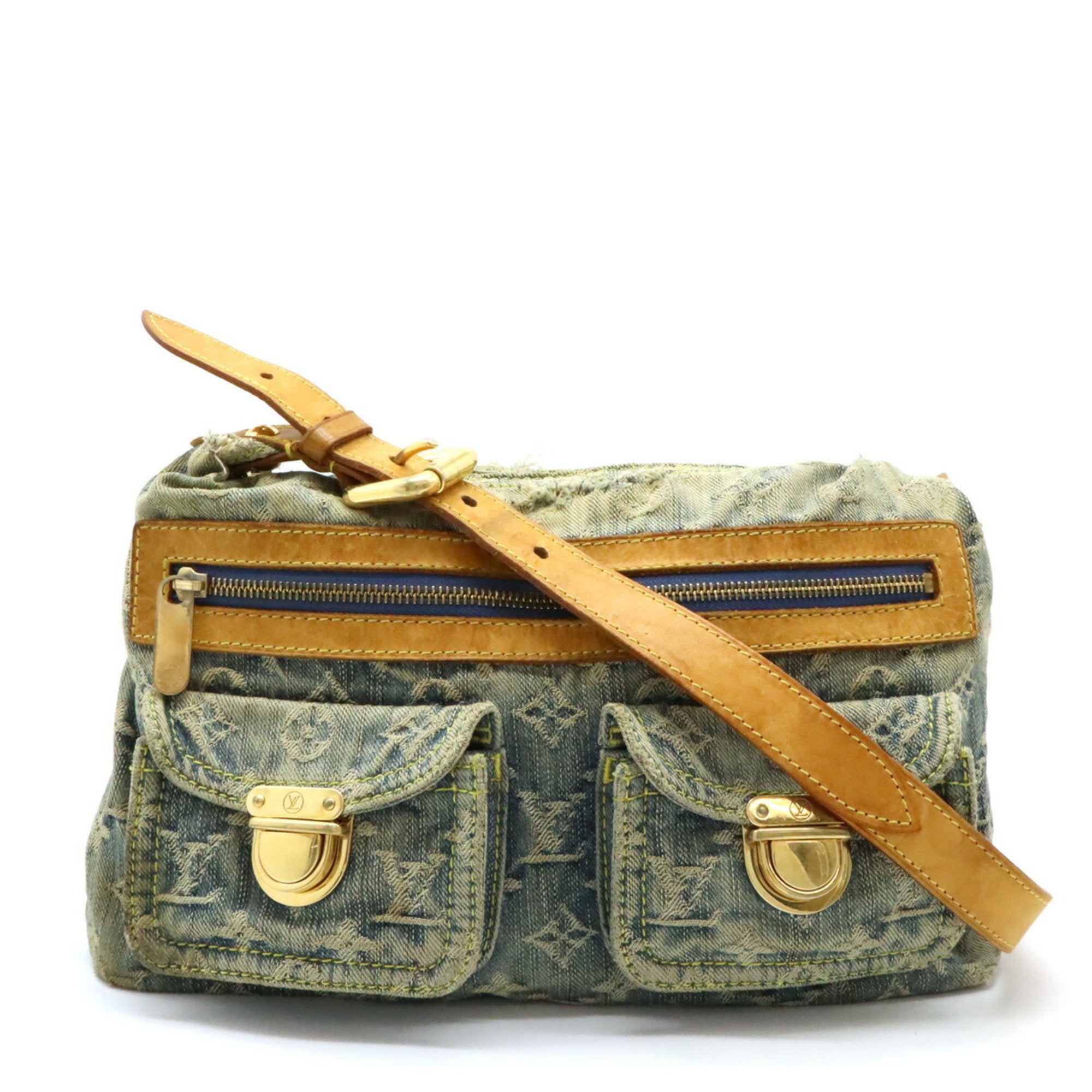 Louis Vuitton Blue Monogram Denim Shoulder Bag (Pre-Owned)