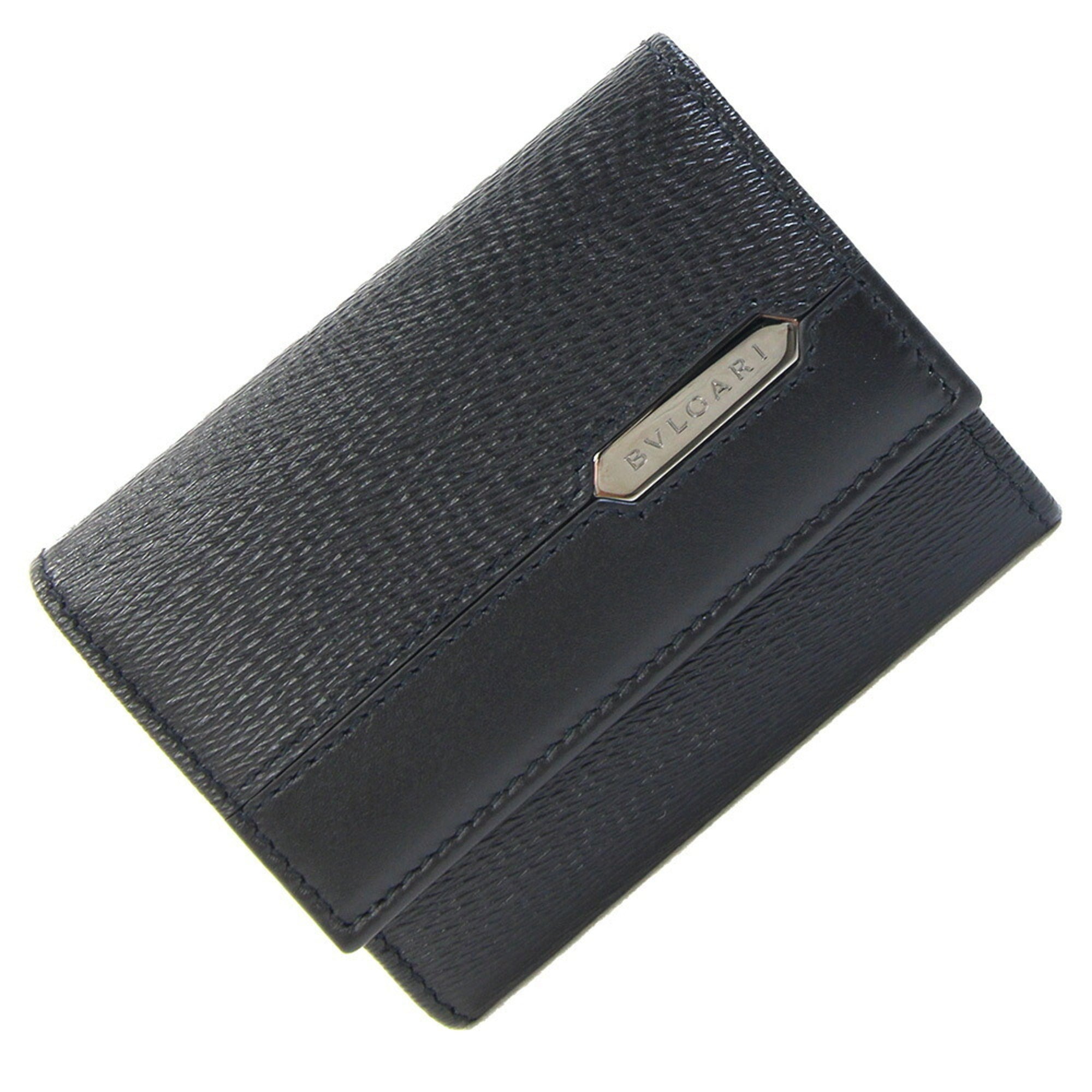 Bvlgari Black Leather Coin Purse/Coin Case (Pre-Owned)