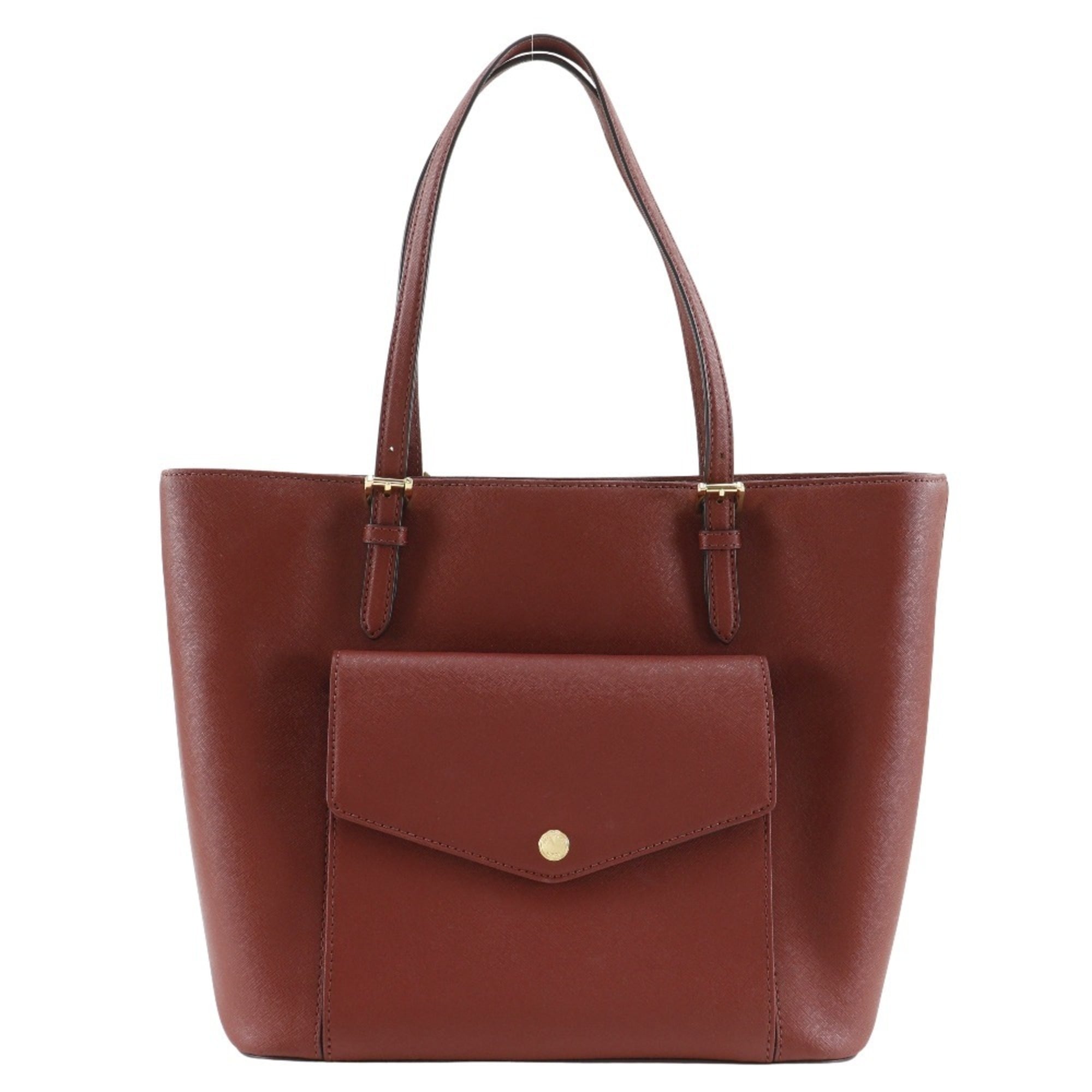 Michael Kors Red Color Leather Tote Bag (Pre-Owned)