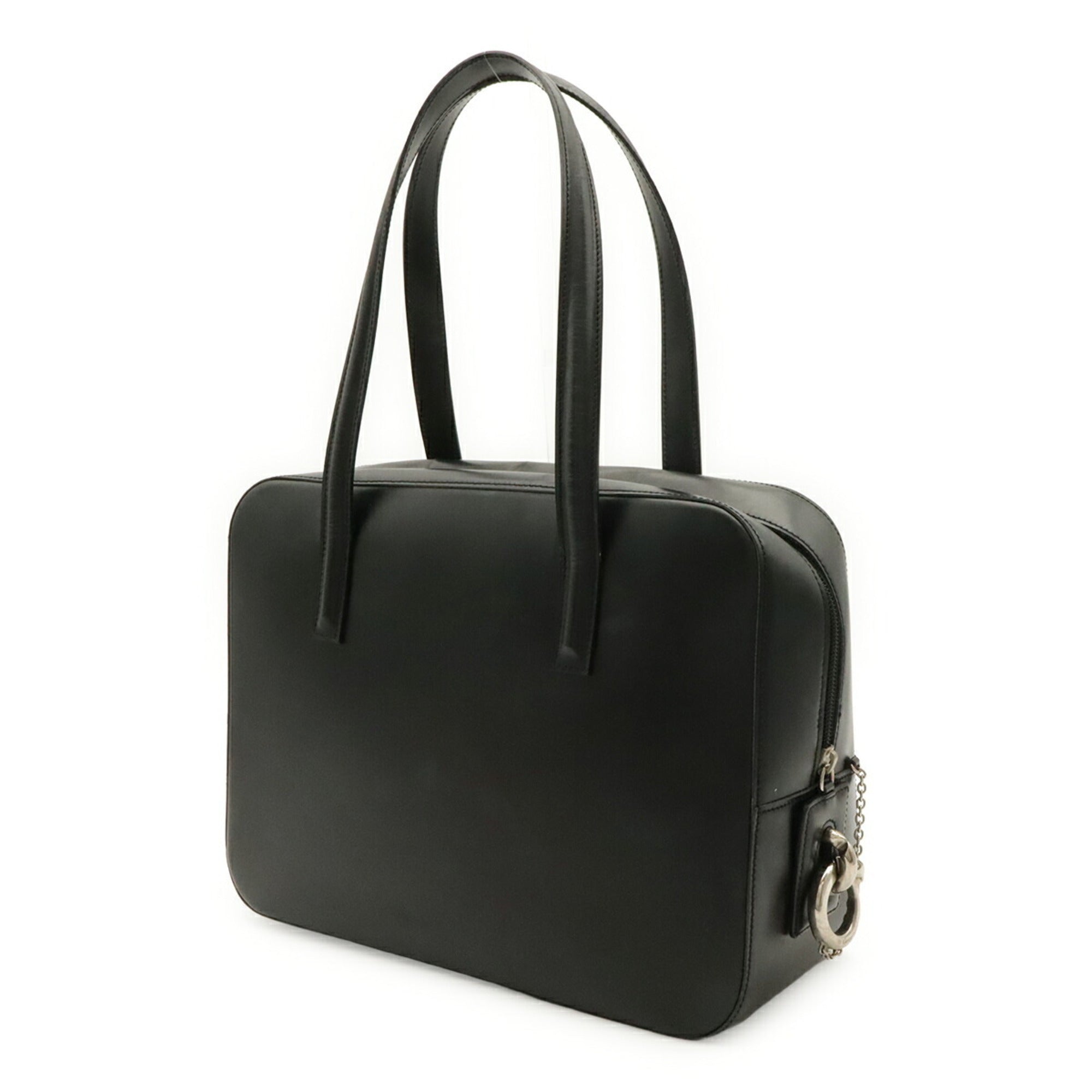 Cartier Black Leather Handbag Tote Bag (Pre-Owned)