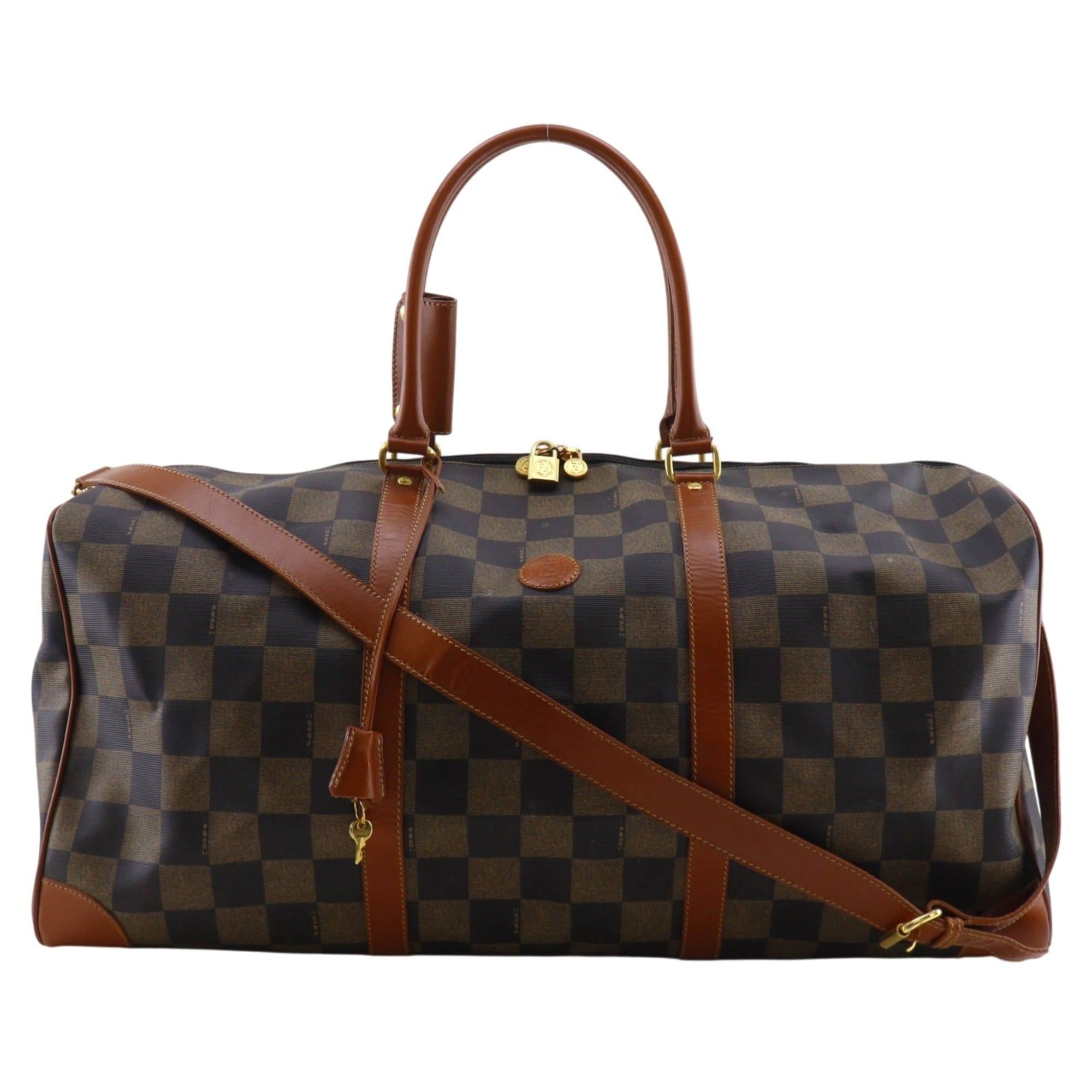 Fendi Brown Pvc Boston Bag (Pre-Owned)