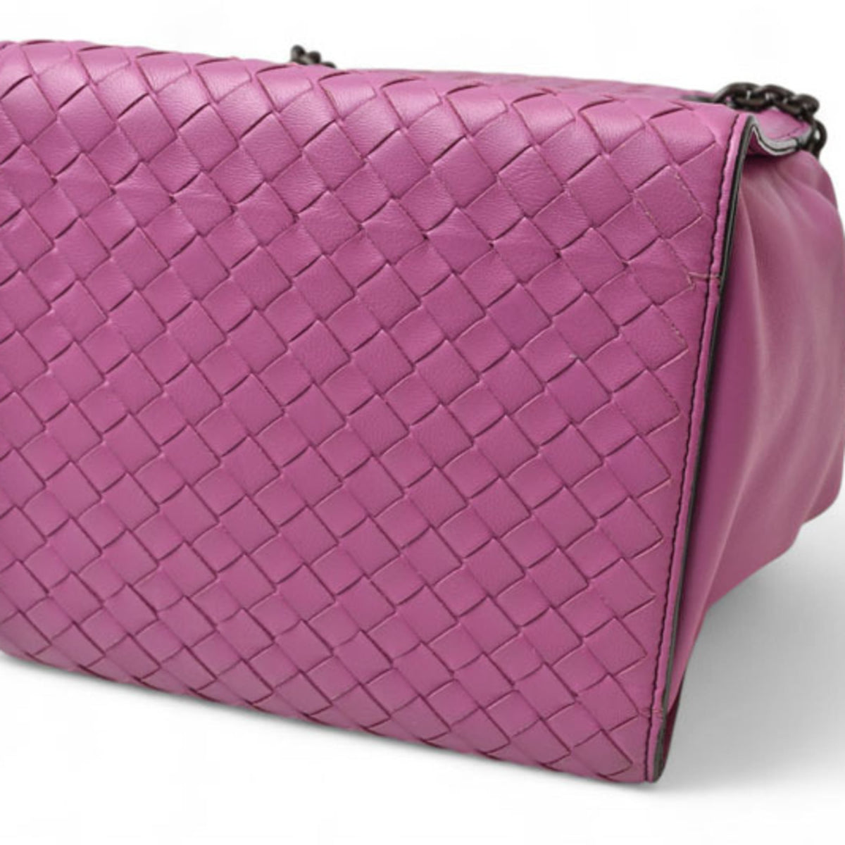 Bottega Veneta Purple Leather Handbag Shoulder Bag (Pre-Owned)