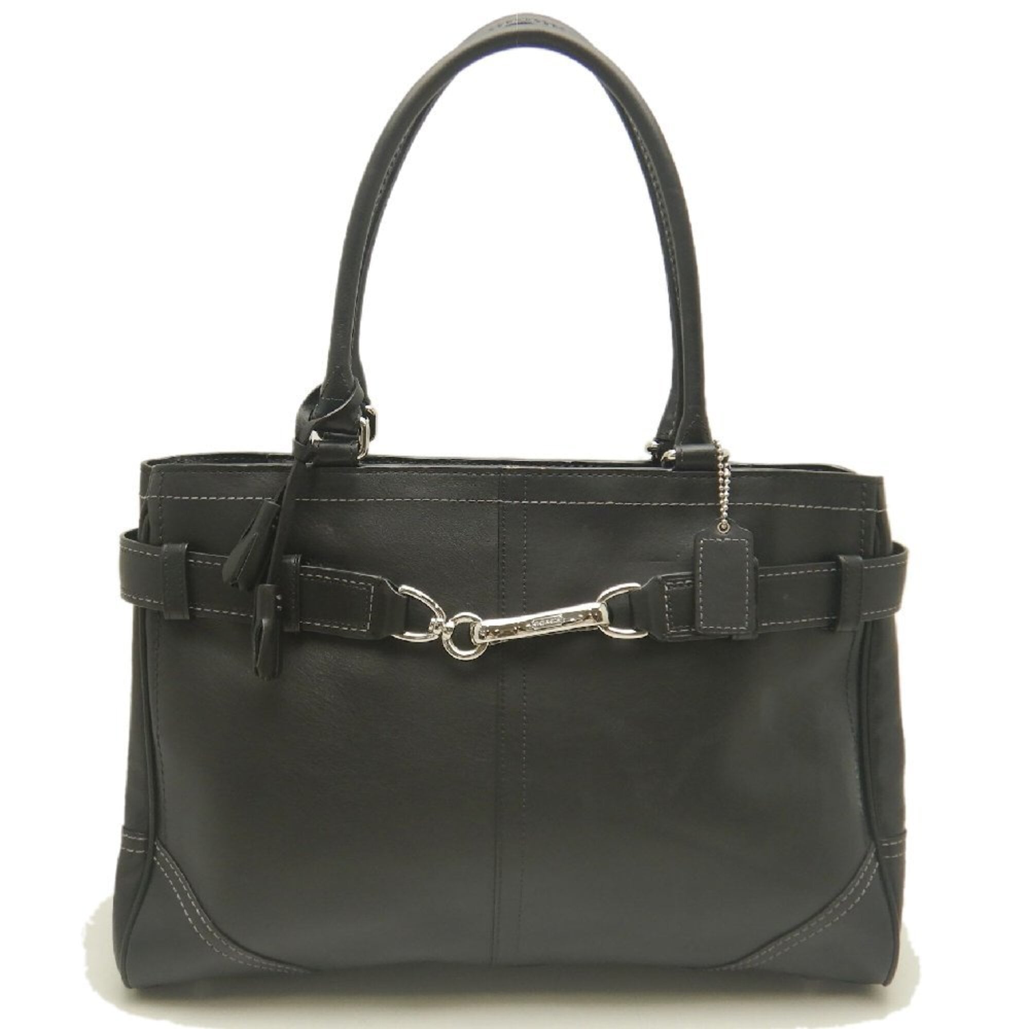 Coach Black Leather Tote Bag (Pre-Owned)
