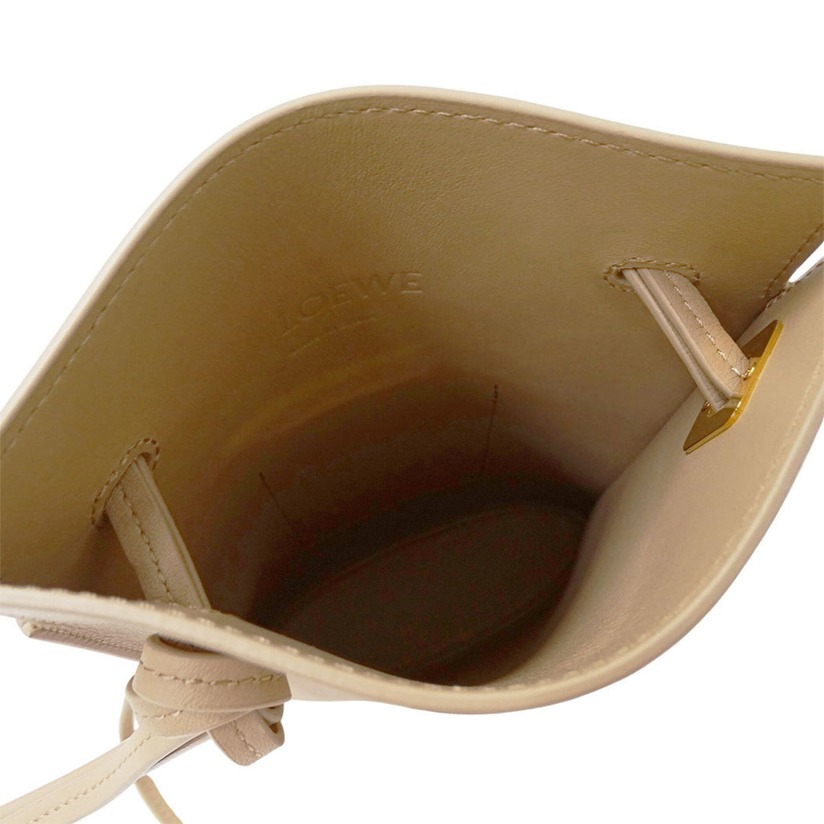 Loewe Beige Leather Handbag Shoulder Bag (Pre-Owned)