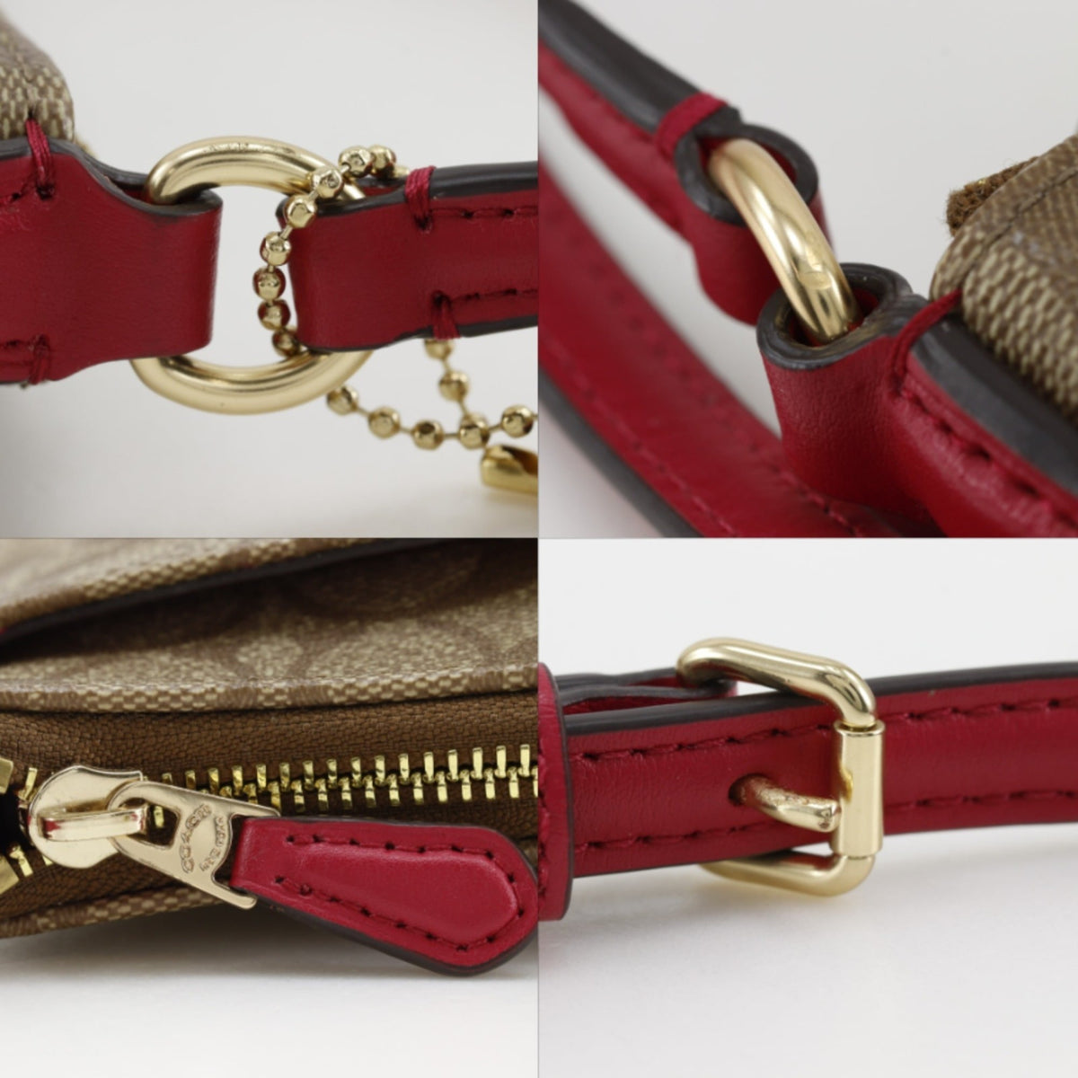 Coach Signature Brown Signature Line Shoulder Bag (Pre-Owned)