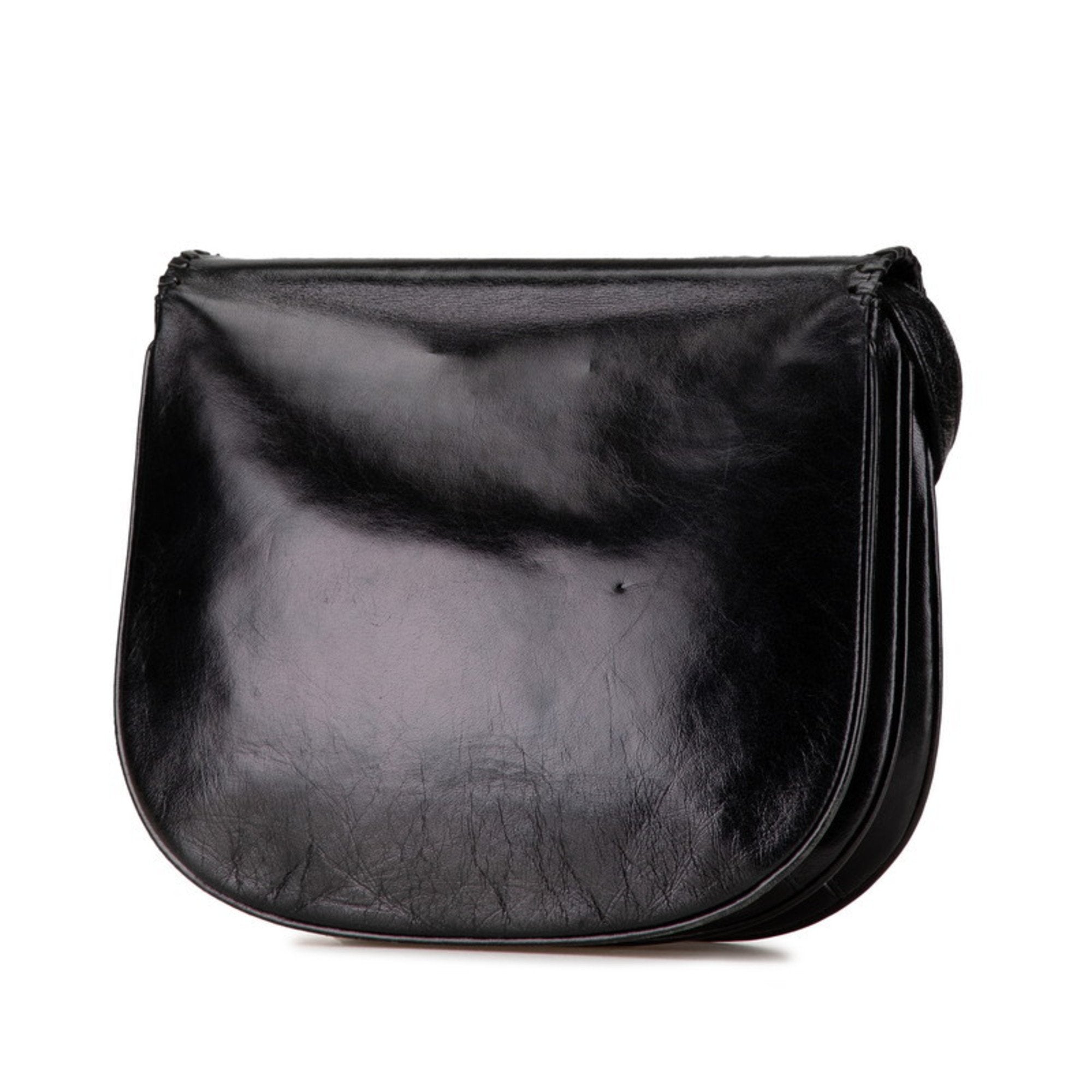 Saint Laurent Black Leather Shoulder Bag (Pre-Owned)
