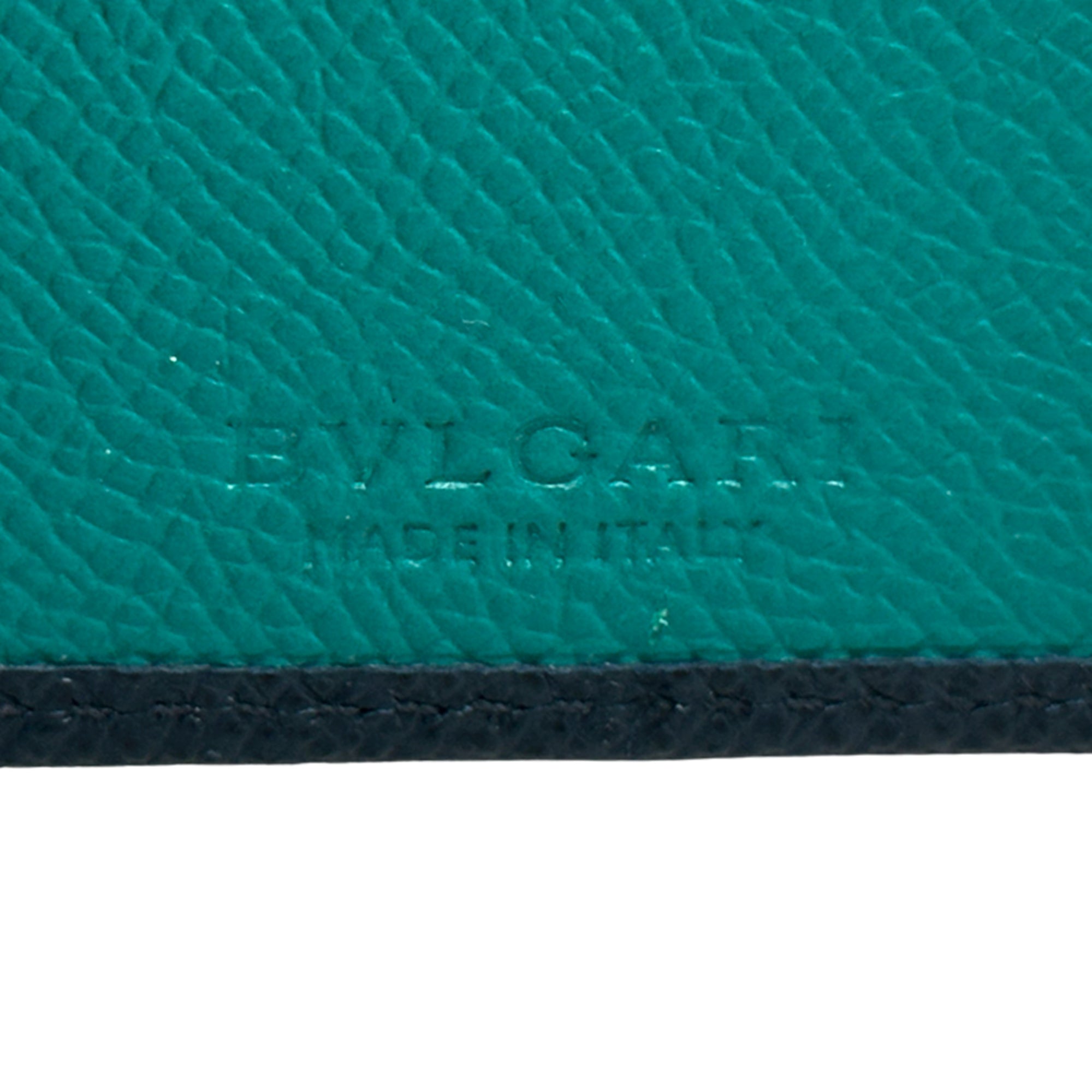Bvlgari Green Navy Leather Wallet (Bi-Fold) (Pre-Owned)