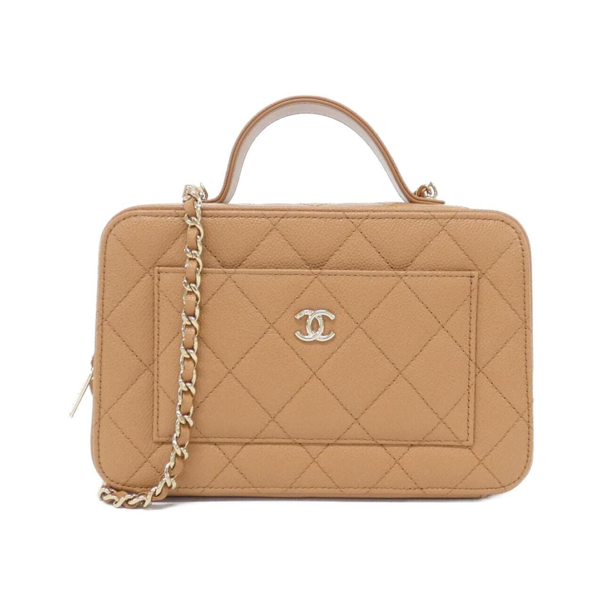 Chanel Dark Beige Grained Calfskin Handbag (Pre-Owned)