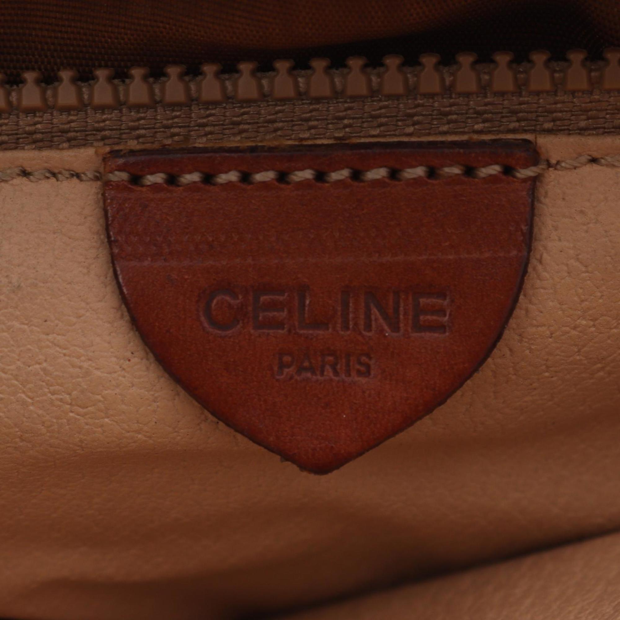 Celine Brown Coated Canvas Leather Handbag (Pre-Owned)