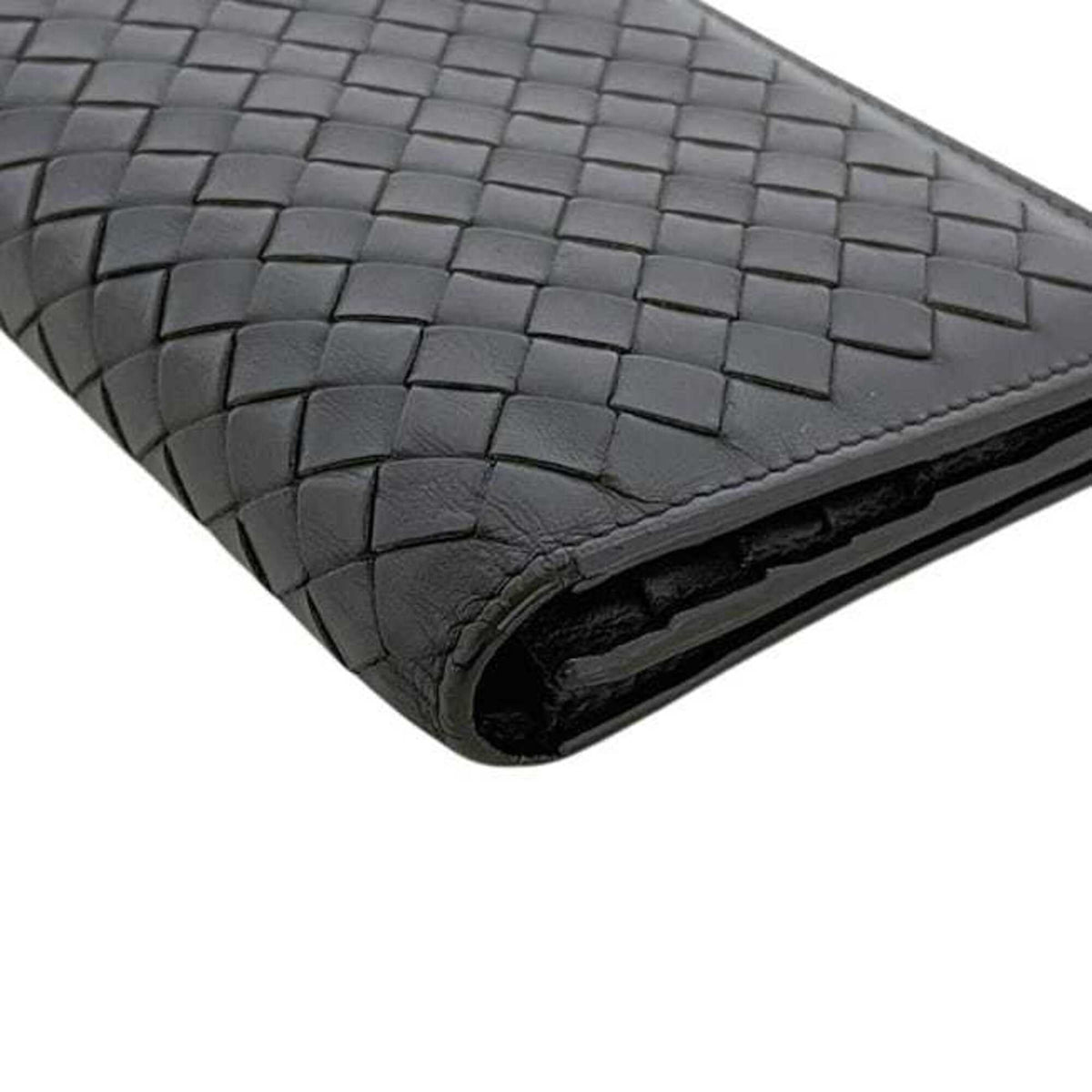 Bottega Veneta Black Intrecciato Long Wallet (Bi-Fold) (Pre-Owned)