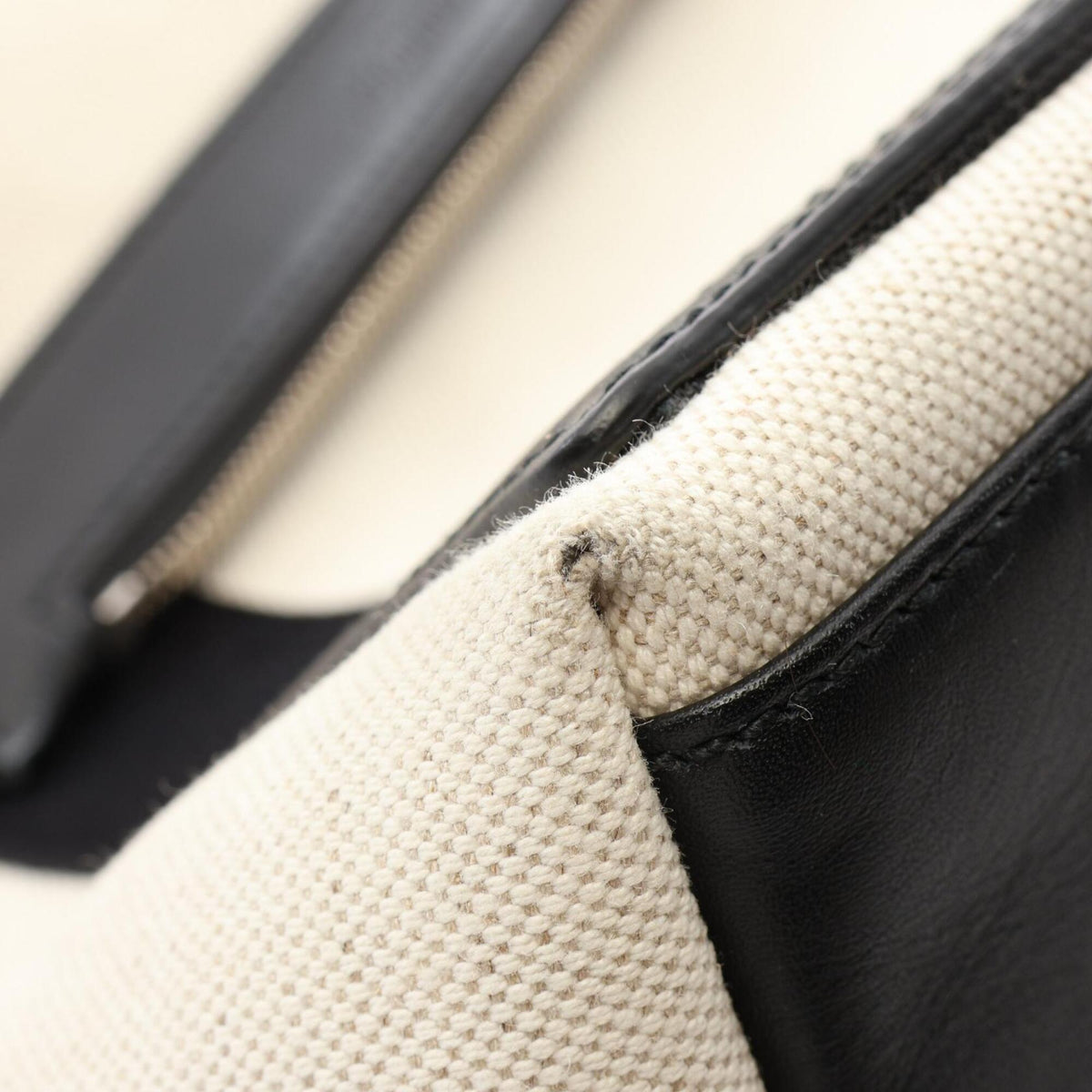 Balenciaga Black Ivory Canvas Leather Tote Bag (Pre-Owned)