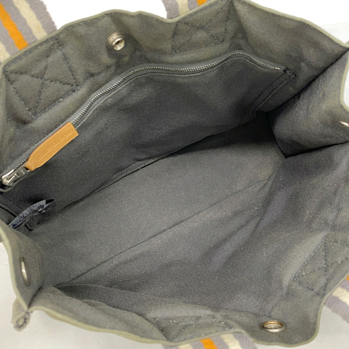 Hermes Gray Canvas Tote Bag (Pre-Owned)