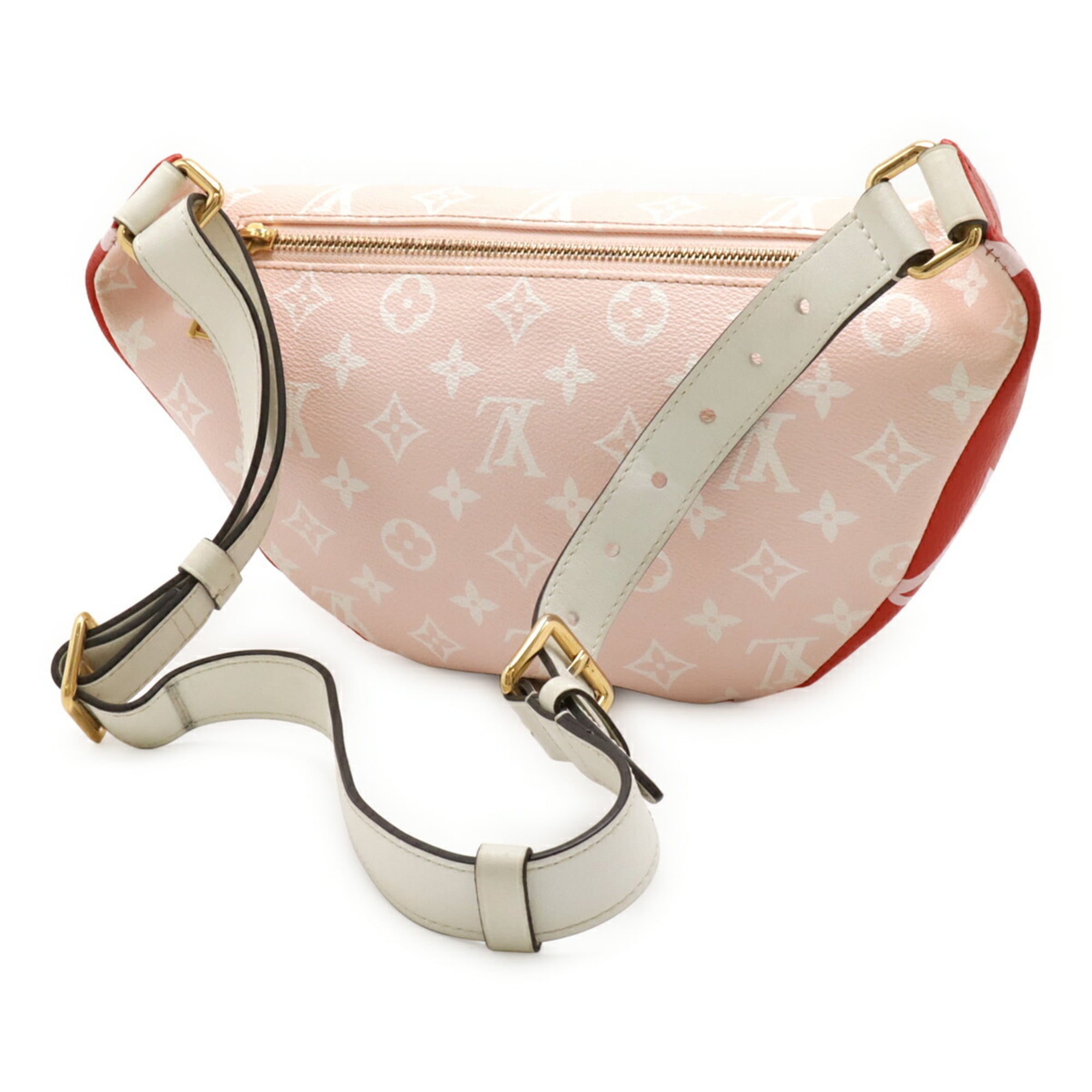 Louis Vuitton Pink Red Color Rouge White Pvc Coated Canvas Leather Fanny Pack (Pre-Owned)