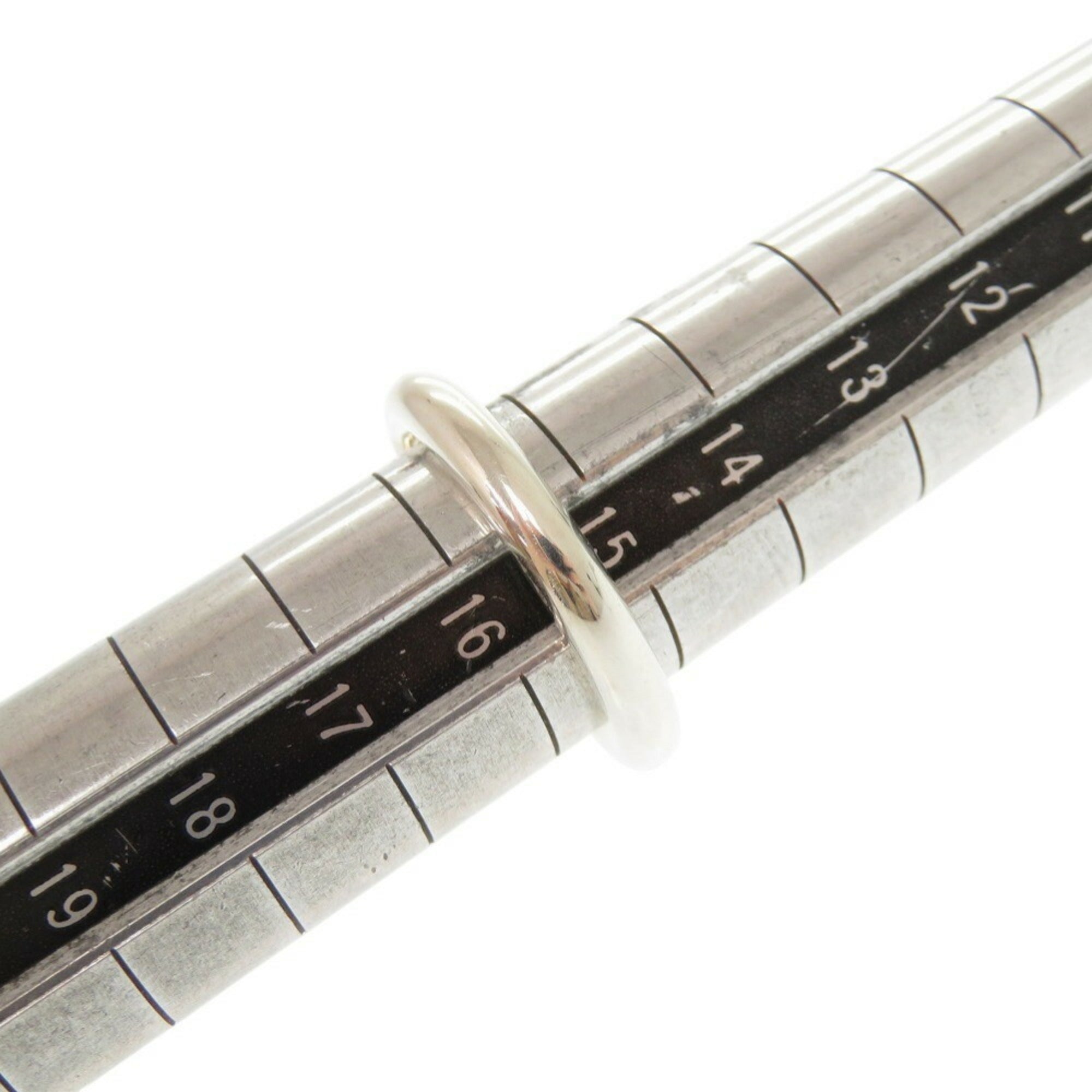 Hermes Silver Silver 925 Band Ring (Pre-Owned)