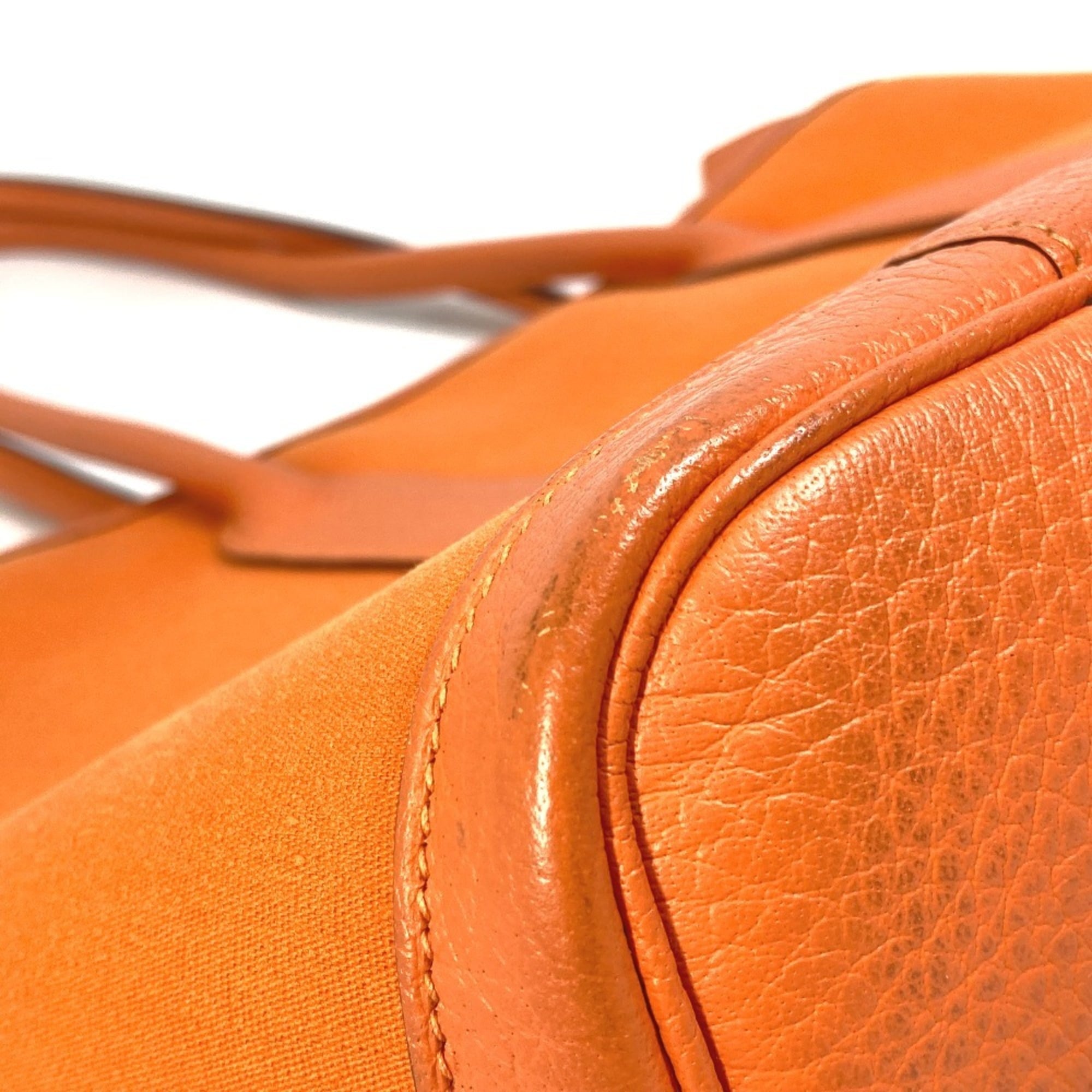 Hermes Orange Toile Officier Shoulder Bag Tote Bag (Pre-Owned)