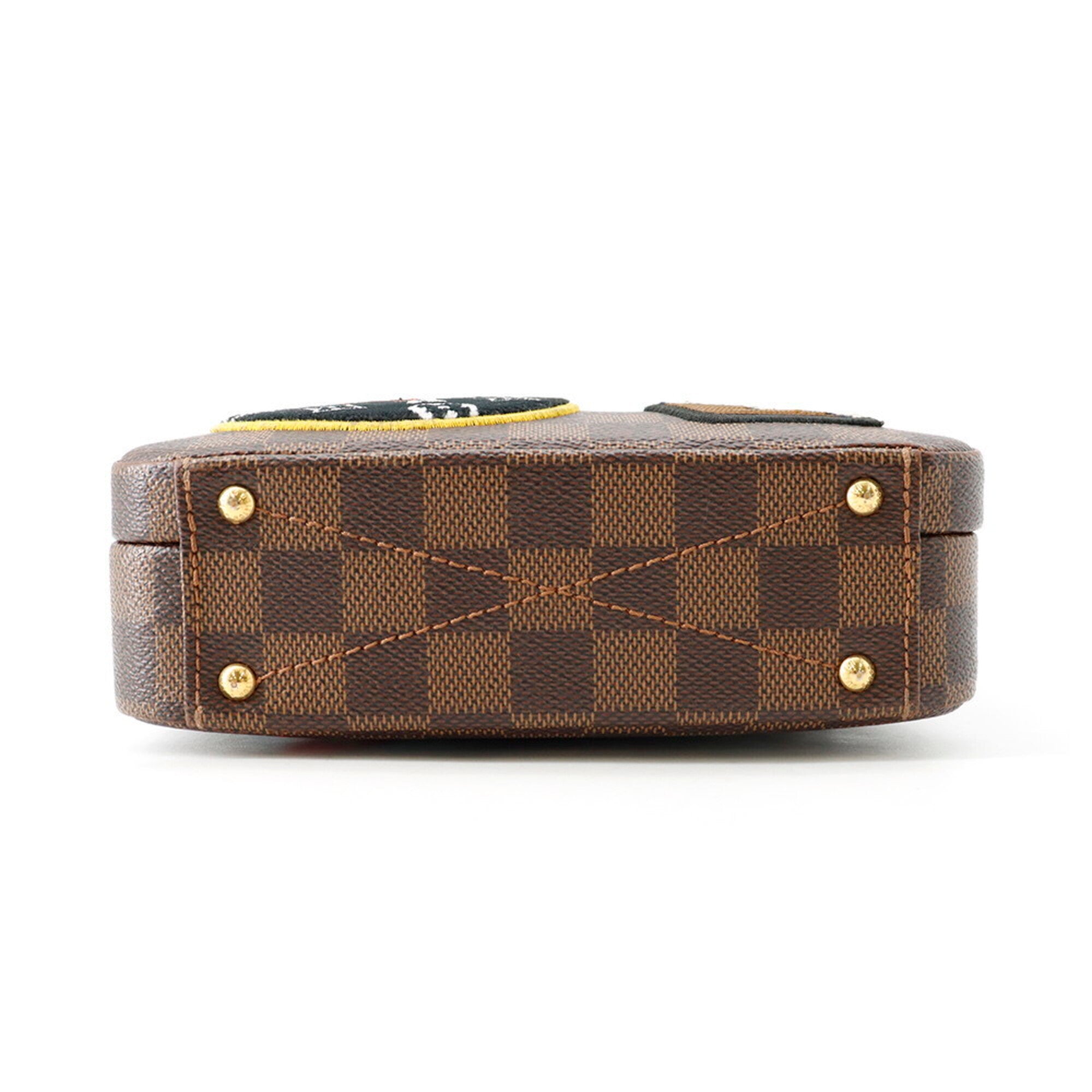 Louis Vuitton Brown Red Color Damier Canvas Handbag (Pre-Owned)