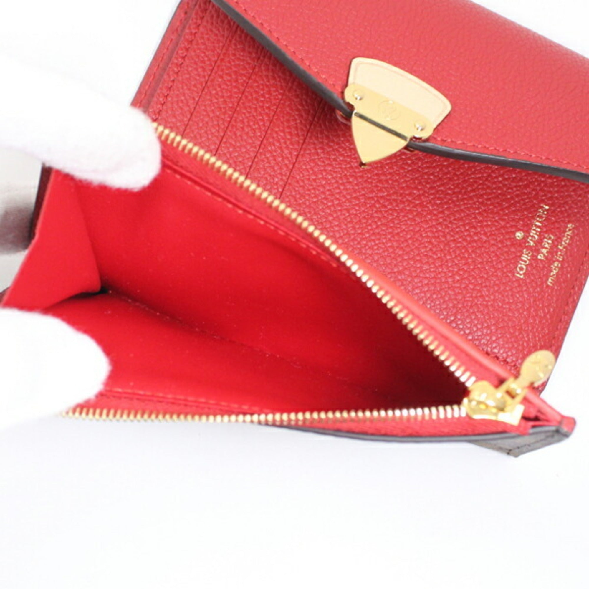 Louis Vuitton Brown Cerise Monogram Red Color Monogram Wallet (Tri-Fold) (Pre-Owned)