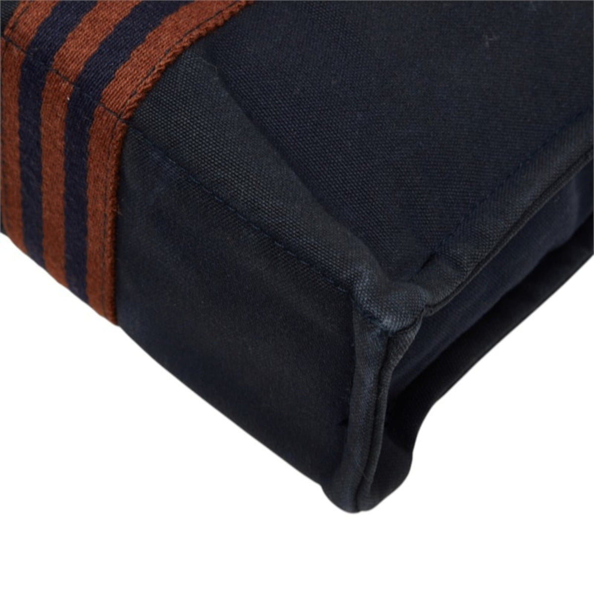 Hermes Brown Navy Cotton Handbag Tote Bag (Pre-Owned)