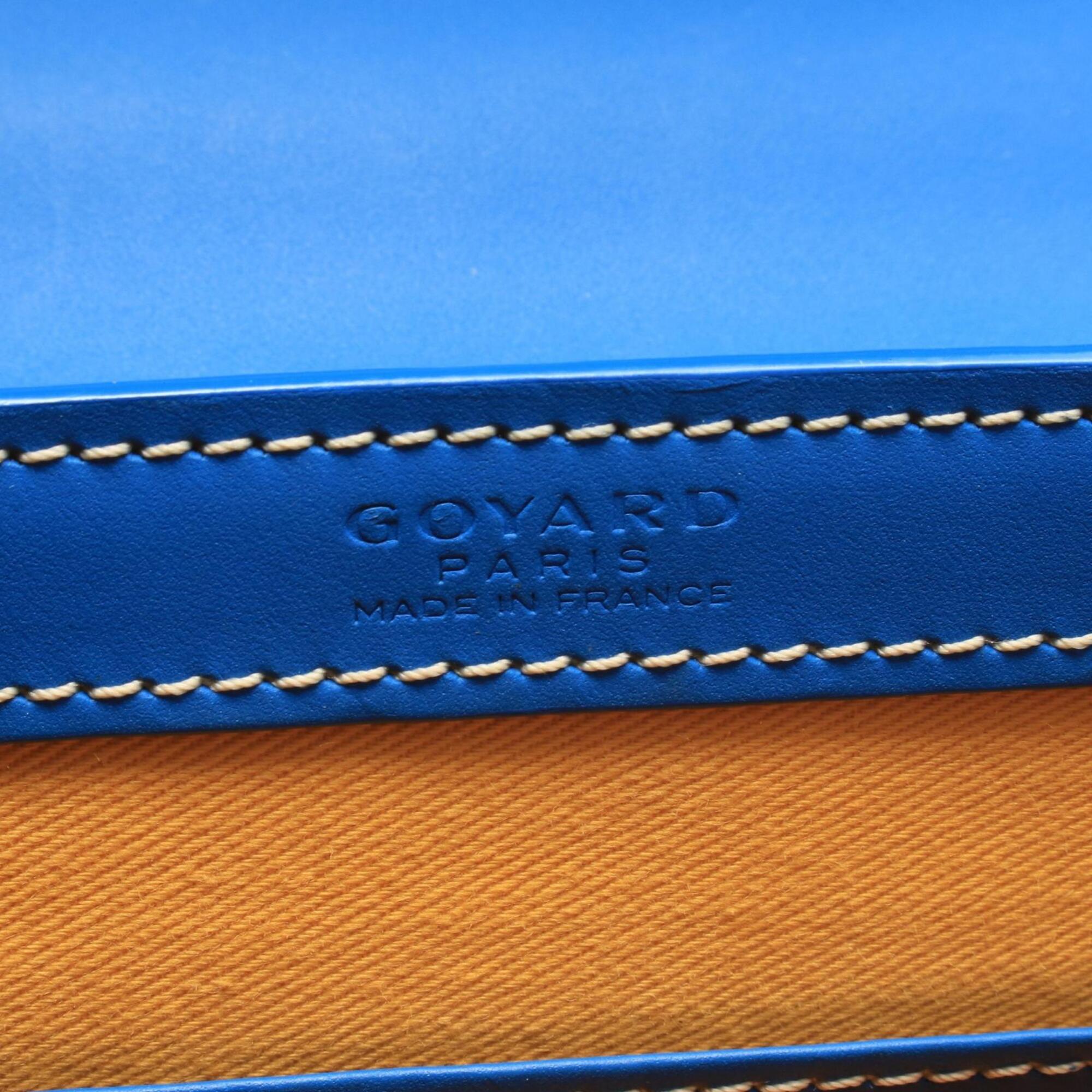 Goyard Blue Multi-Color White Coated Canvas Leather Handbag (Pre-Owned)