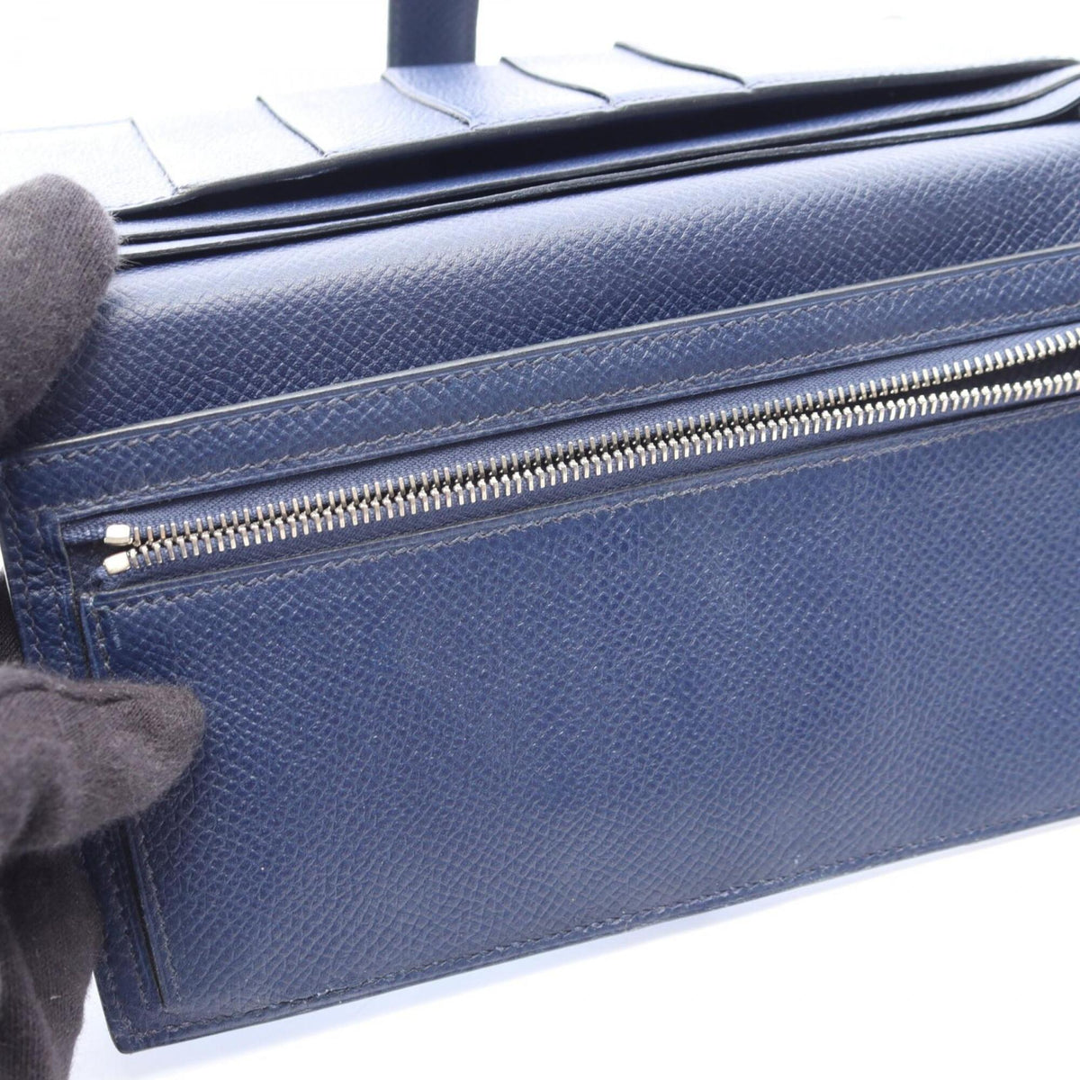 Hermes Bleu Saphir Blue Blue Paradise Navy Epsom Leather Long Wallet (Bi-Fold) (Pre-Owned)