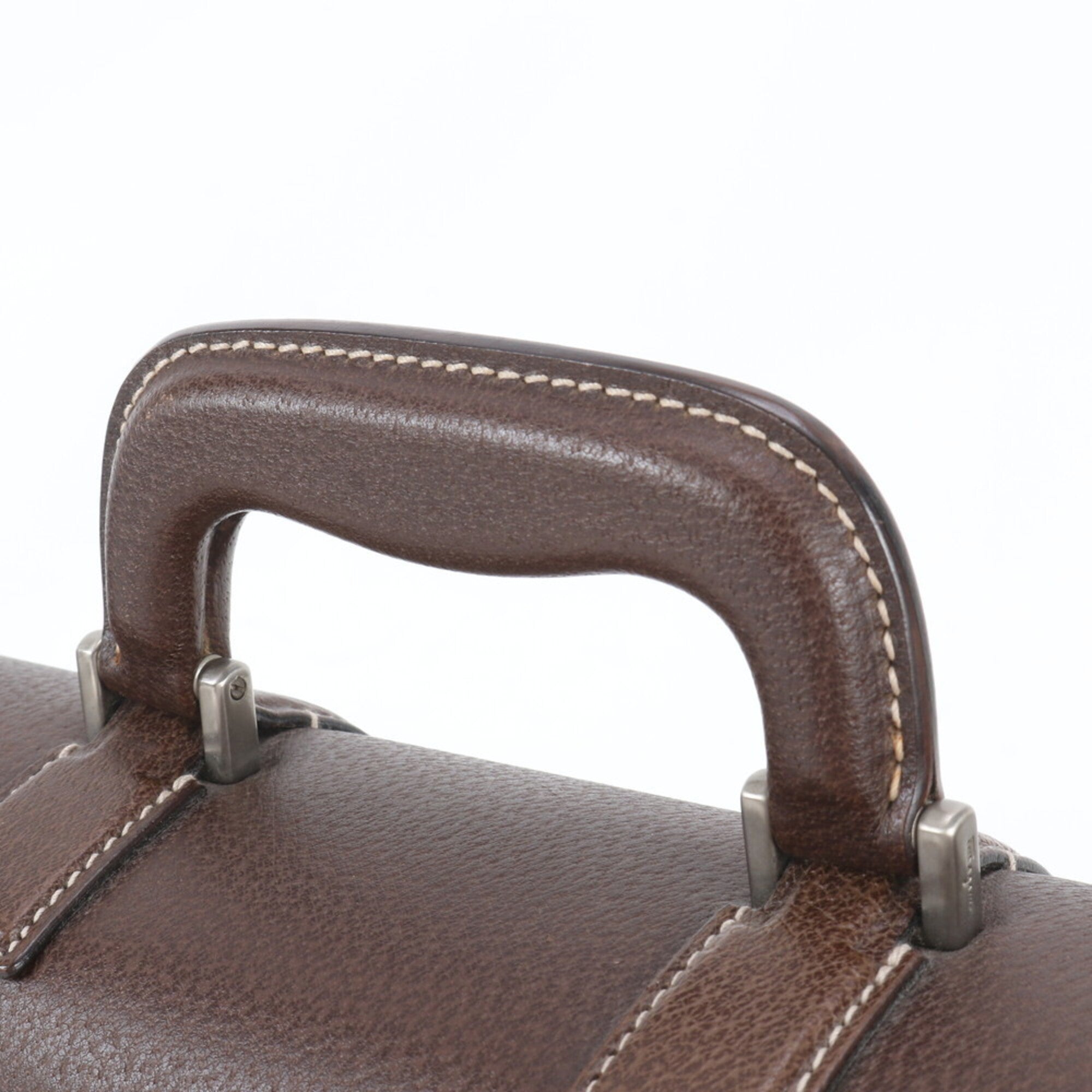 Salvatore Ferragamo Brown Leather Briefcase Tote Bag (Pre-Owned)