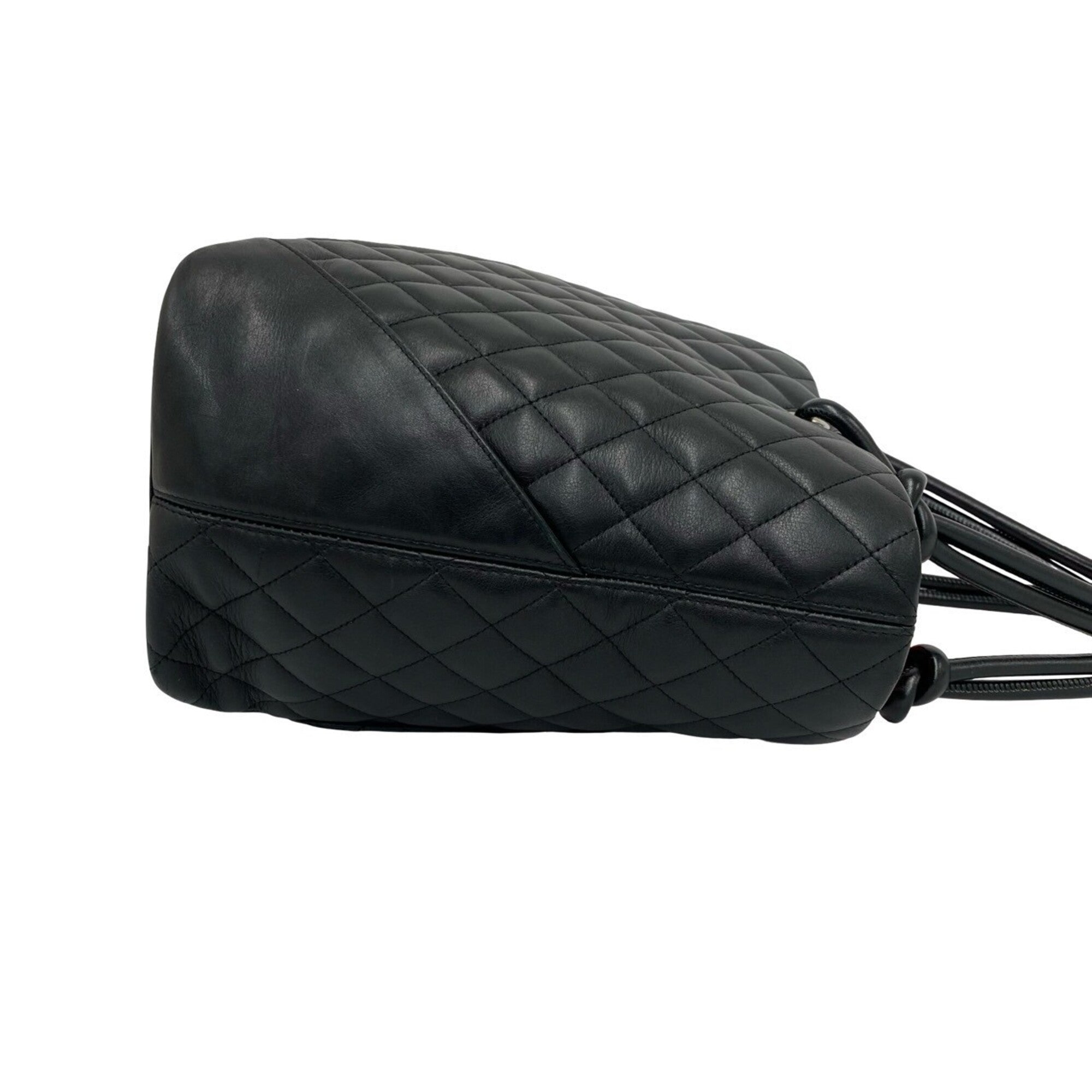 Chanel Black Leather Handbag Tote Bag (Pre-Owned)