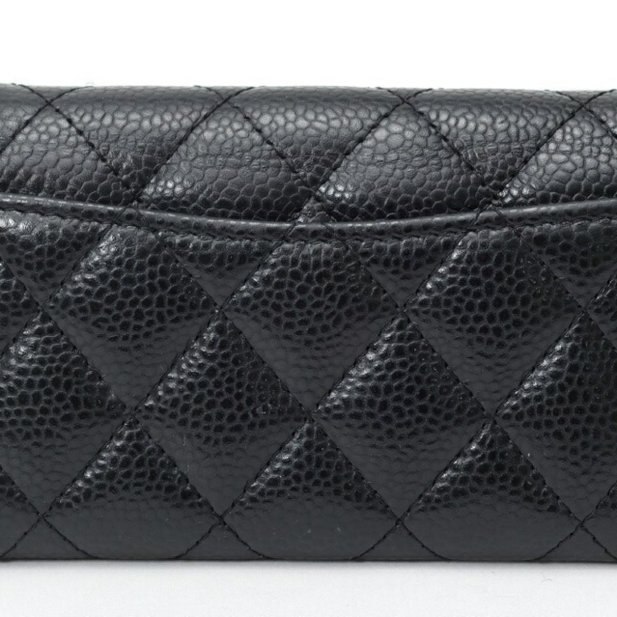 Chanel Matelasse Black Grained Calfskin Coin Purse/Coin Case (Pre-Owned)