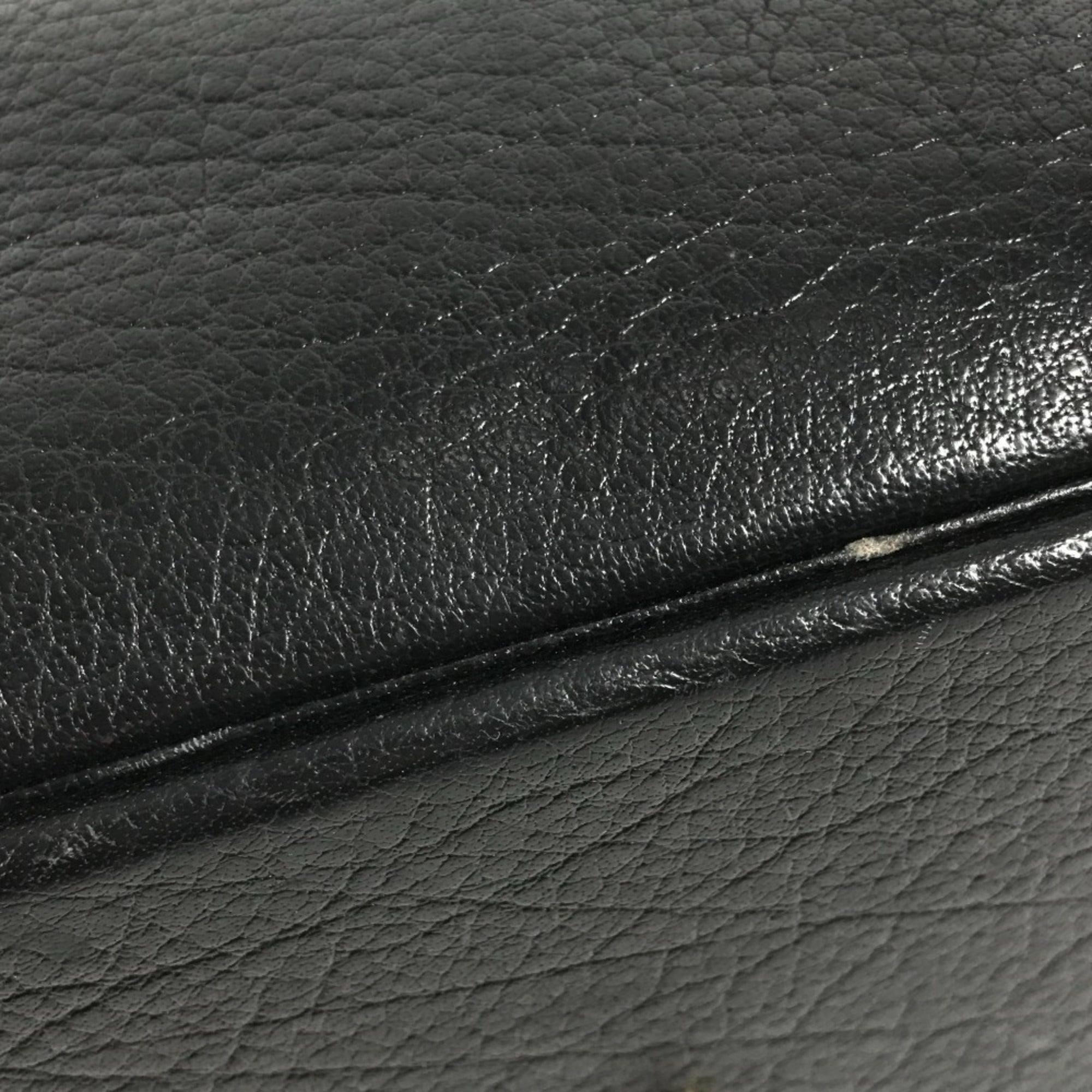 Hermes Black Leather Handbag Tote Bag (Pre-Owned)