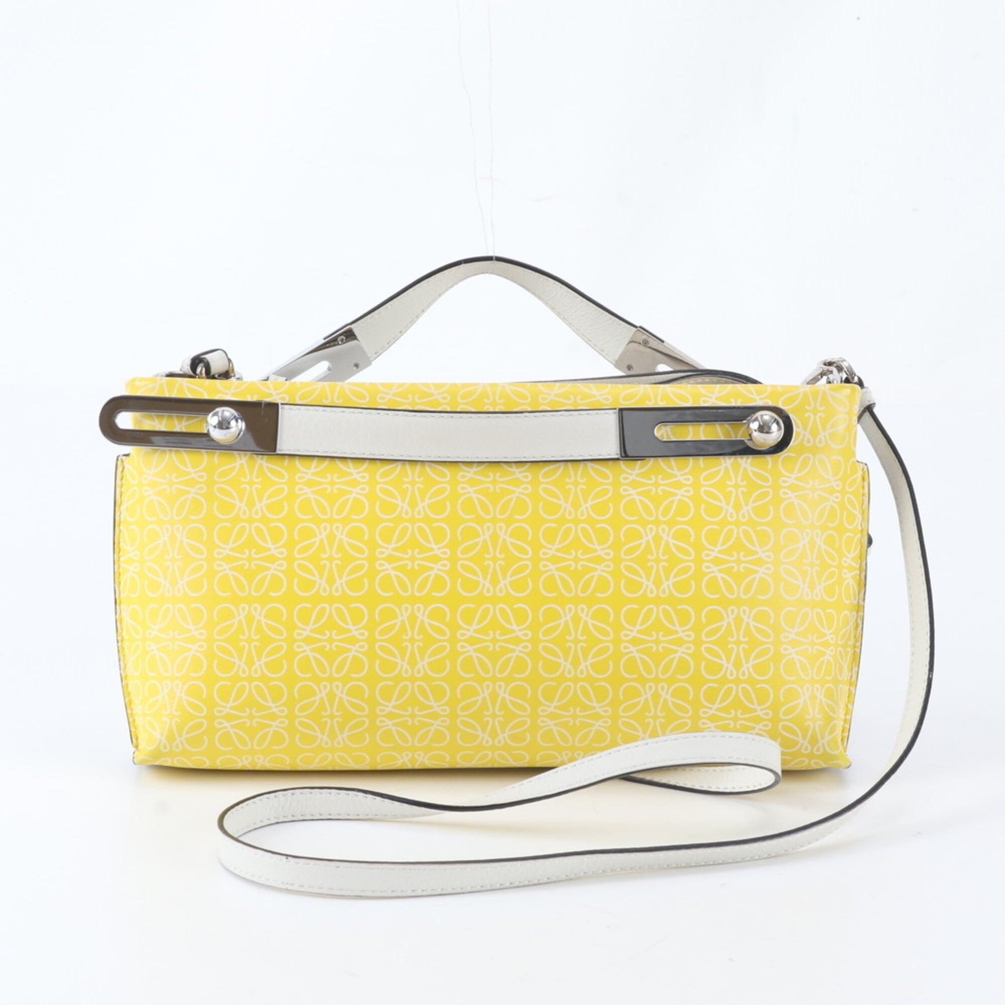 Loewe White Yellow Leather Shoulder Bag (Pre-Owned)