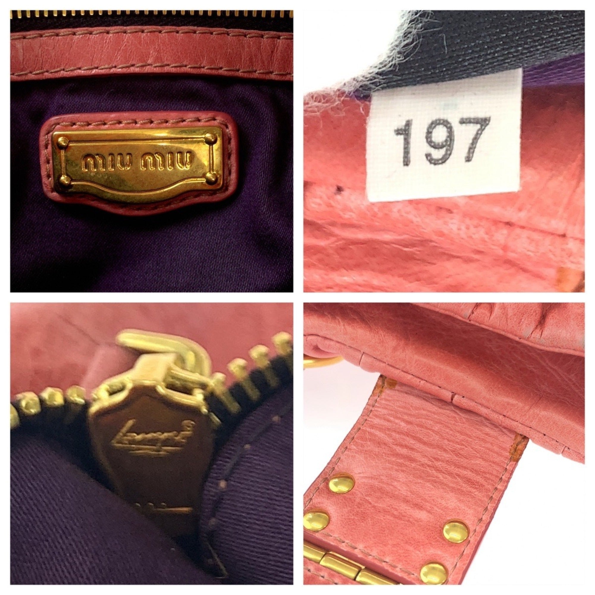 Miu Miu Pink Leather Handbag Tote Bag (Pre-Owned)