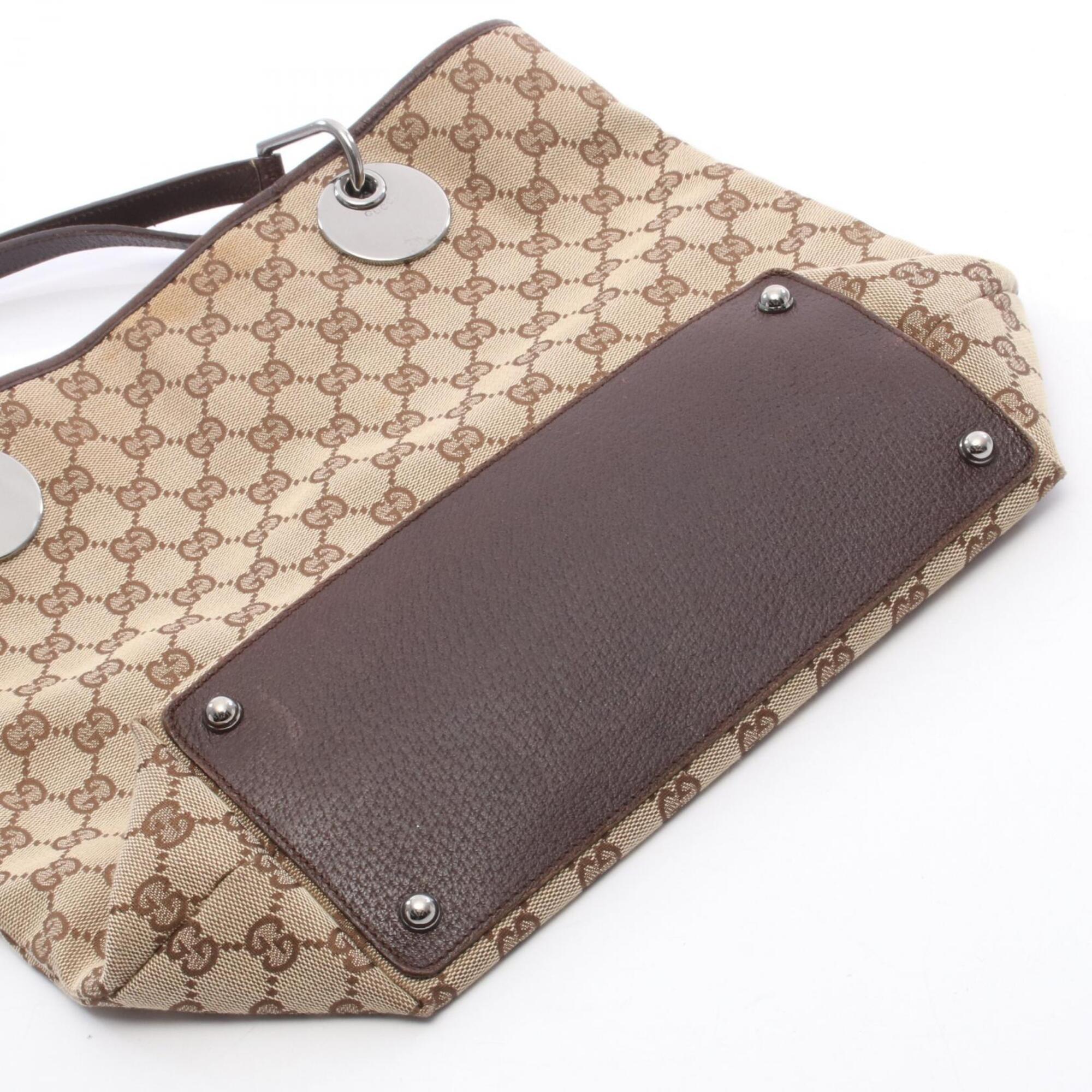 Gucci Beige Brown Gg Canvas Handbag Tote Bag (Pre-Owned)