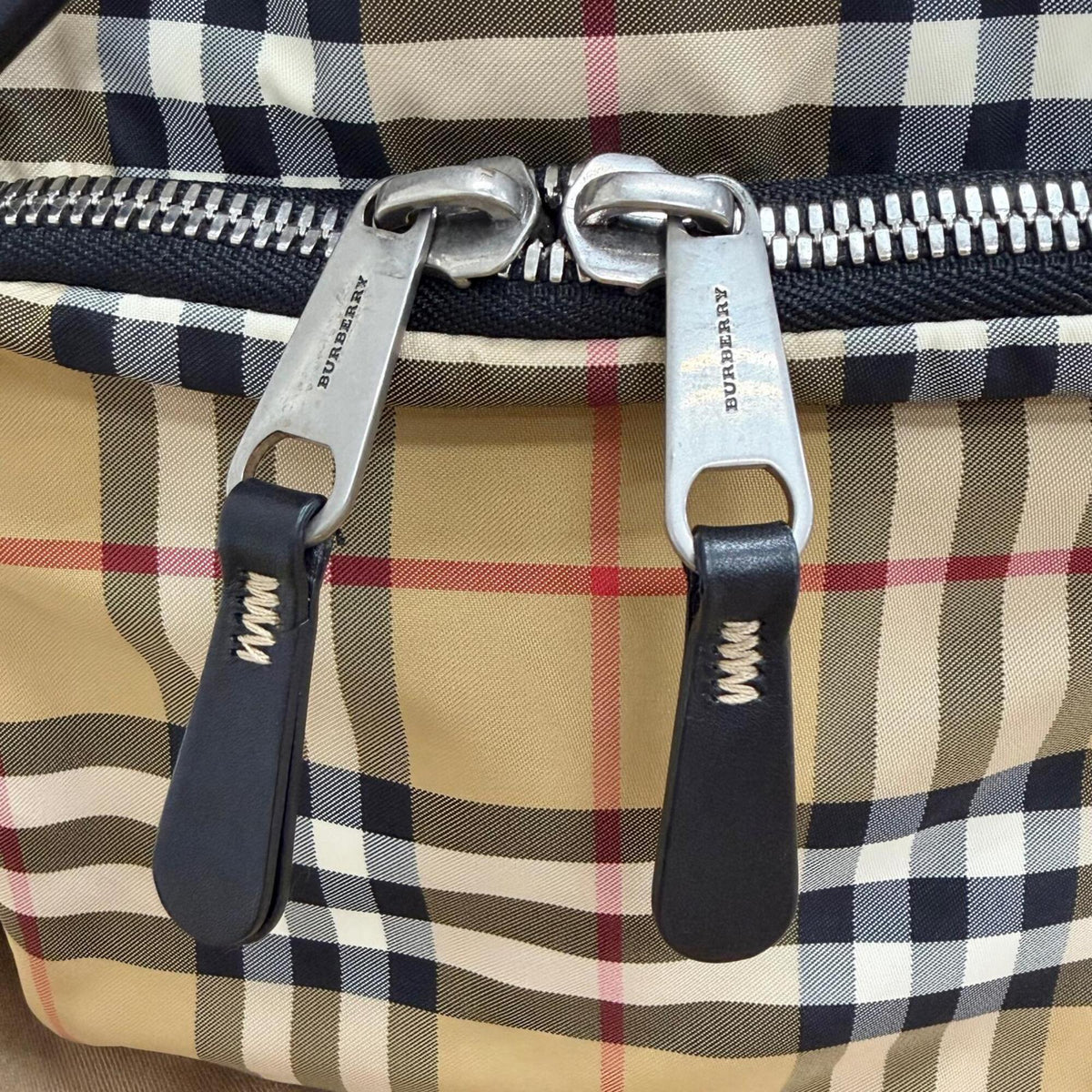 Burberry Beige Polyamide Leather Backpack (Pre-Owned)