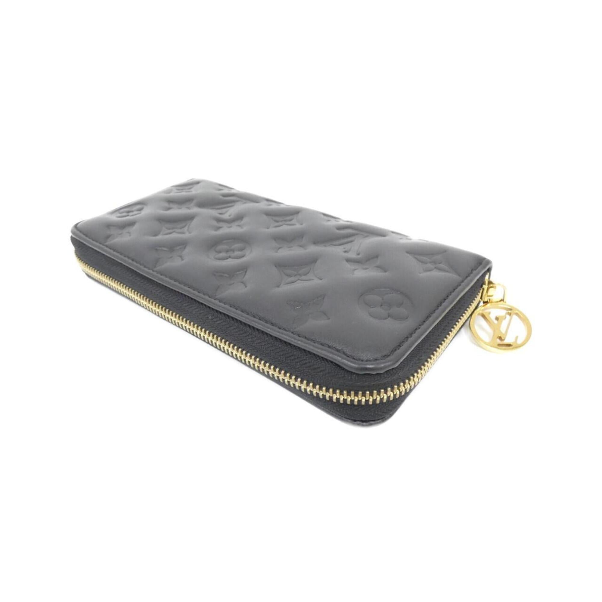 Louis Vuitton Black Leather Long Wallet (Bi-Fold) (Pre-Owned)