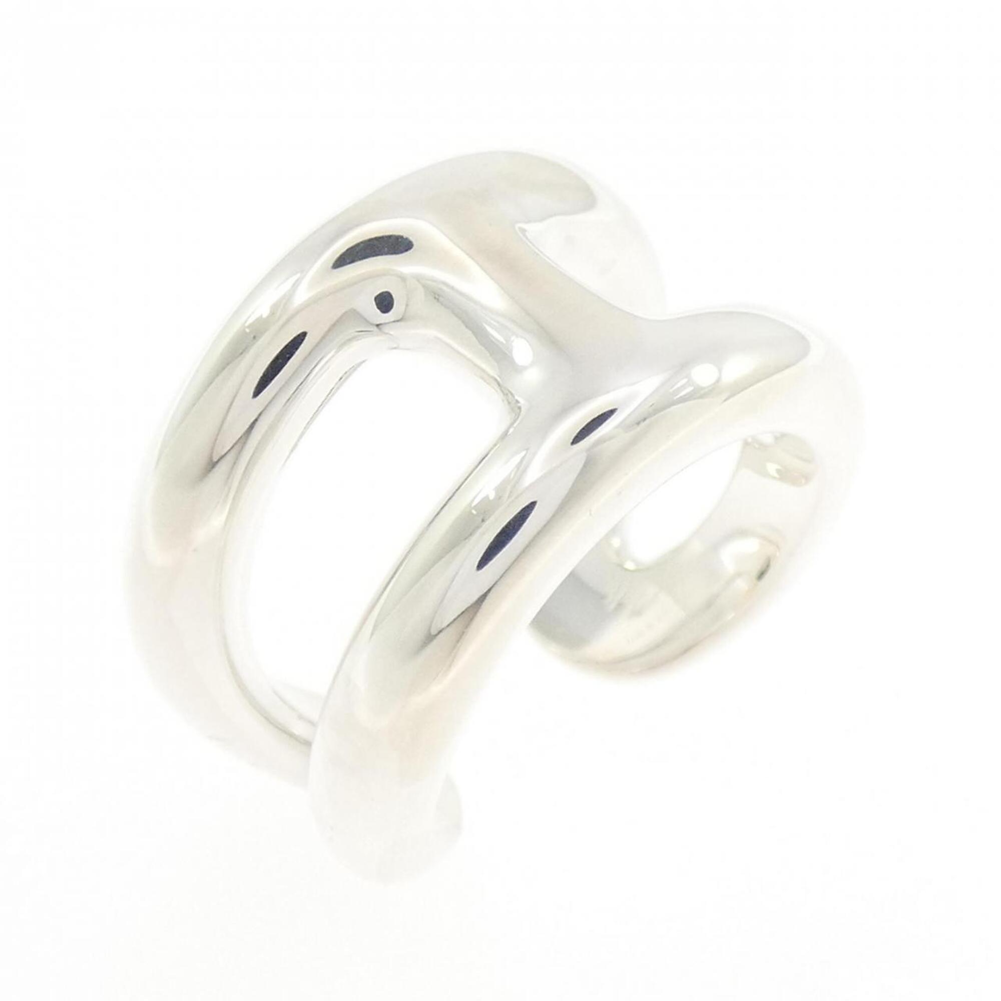 Hermes Silver Silver 925 Band Ring (Pre-Owned)