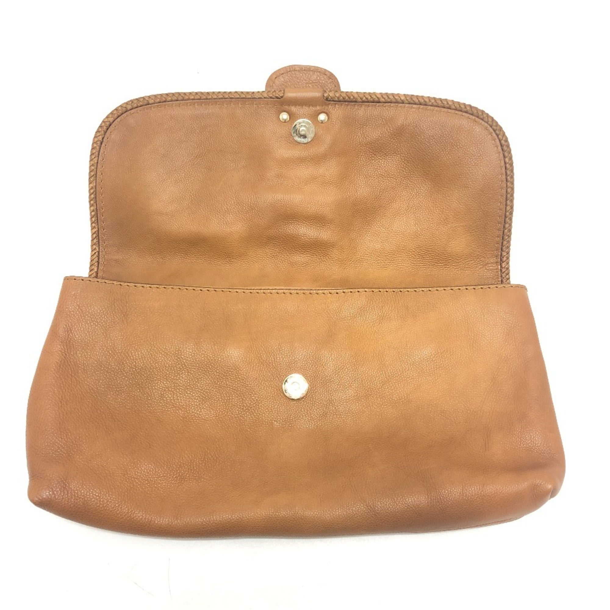 Gucci Brown Leather Clutch Bag (Pre-Owned)