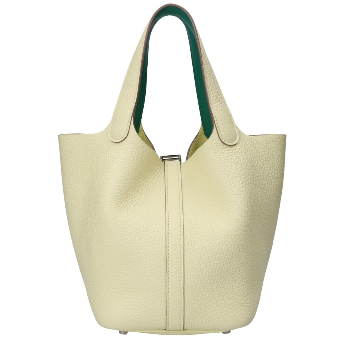 Hermes Silver Taurillon Clemence Leather Handbag (Pre-Owned)