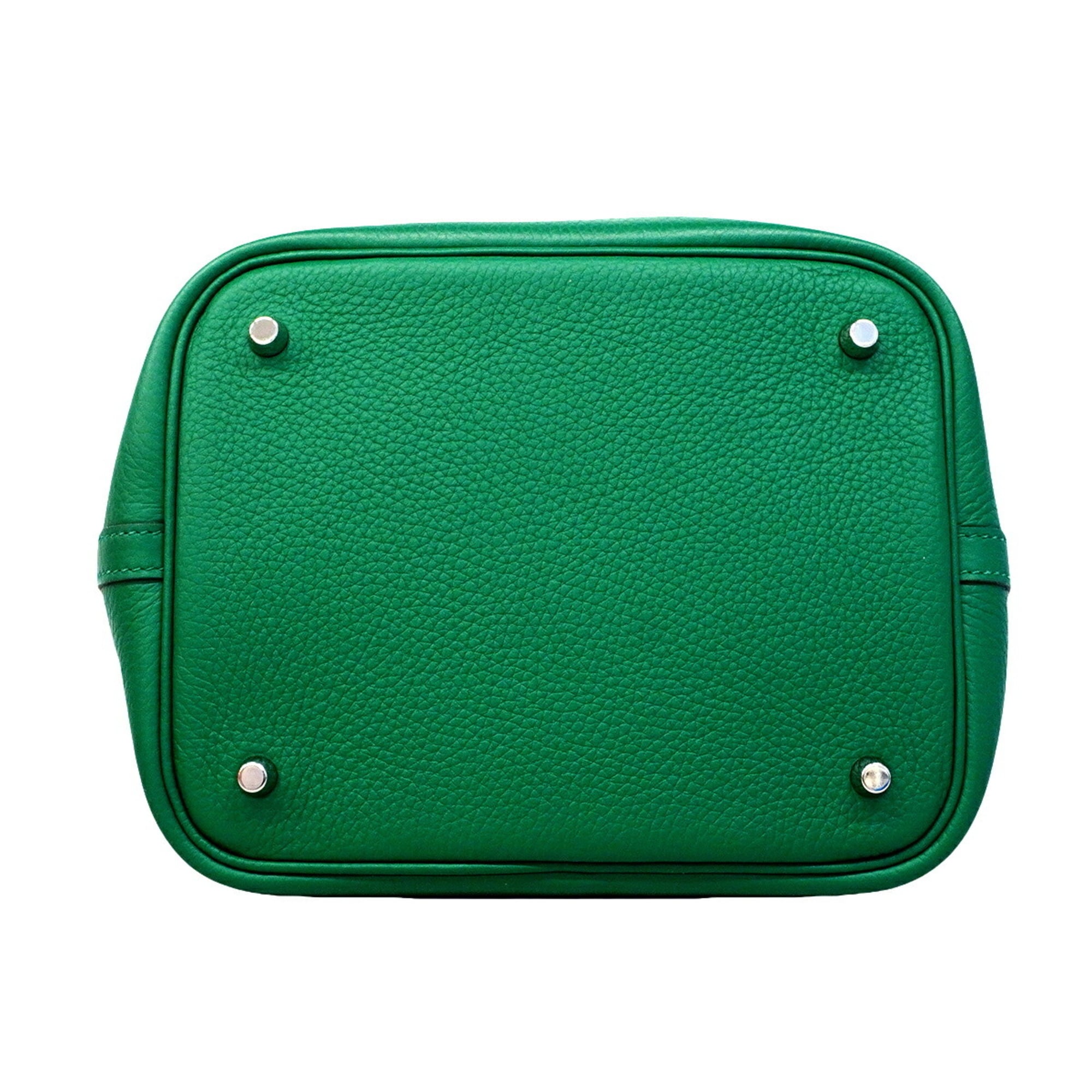 Hermes Green Taurillon Clemence Leather Handbag (Pre-Owned)