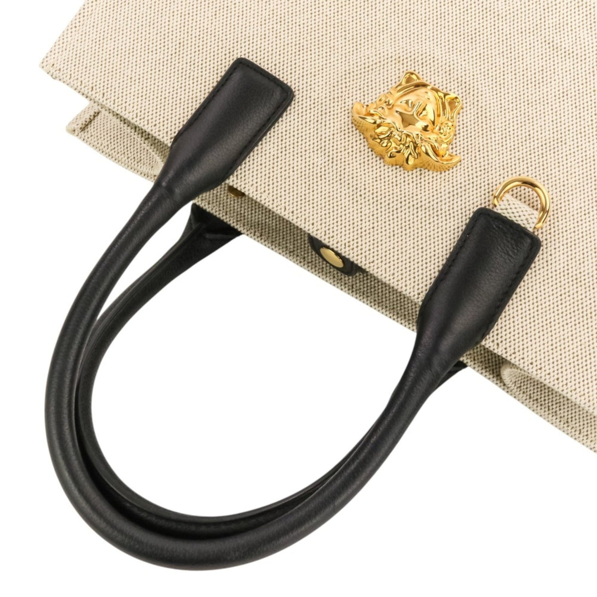 Versace Black Cotton Handbag Tote Bag (Pre-Owned)