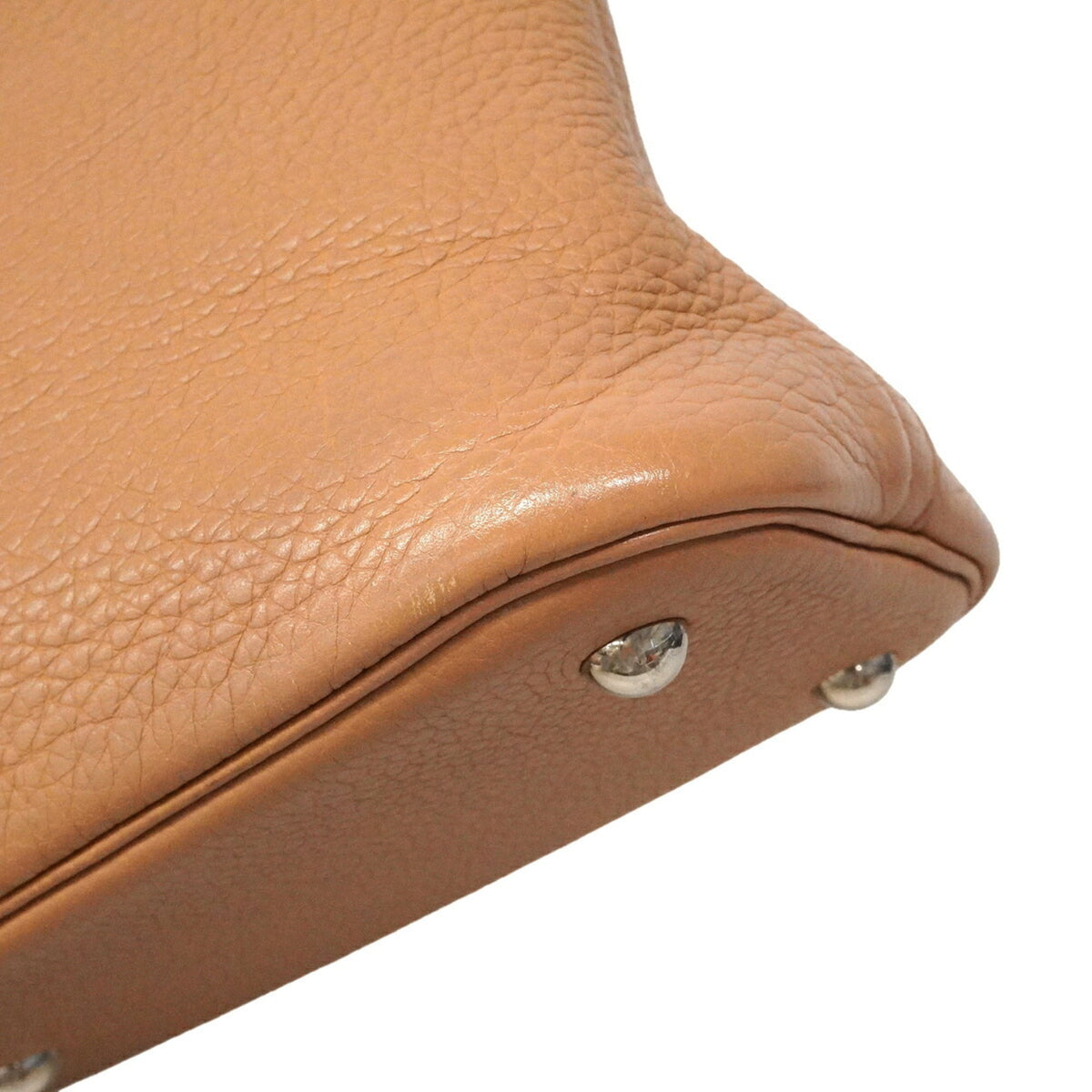 Hermes Beige Taurillon Clemence Leather Handbag (Pre-Owned)