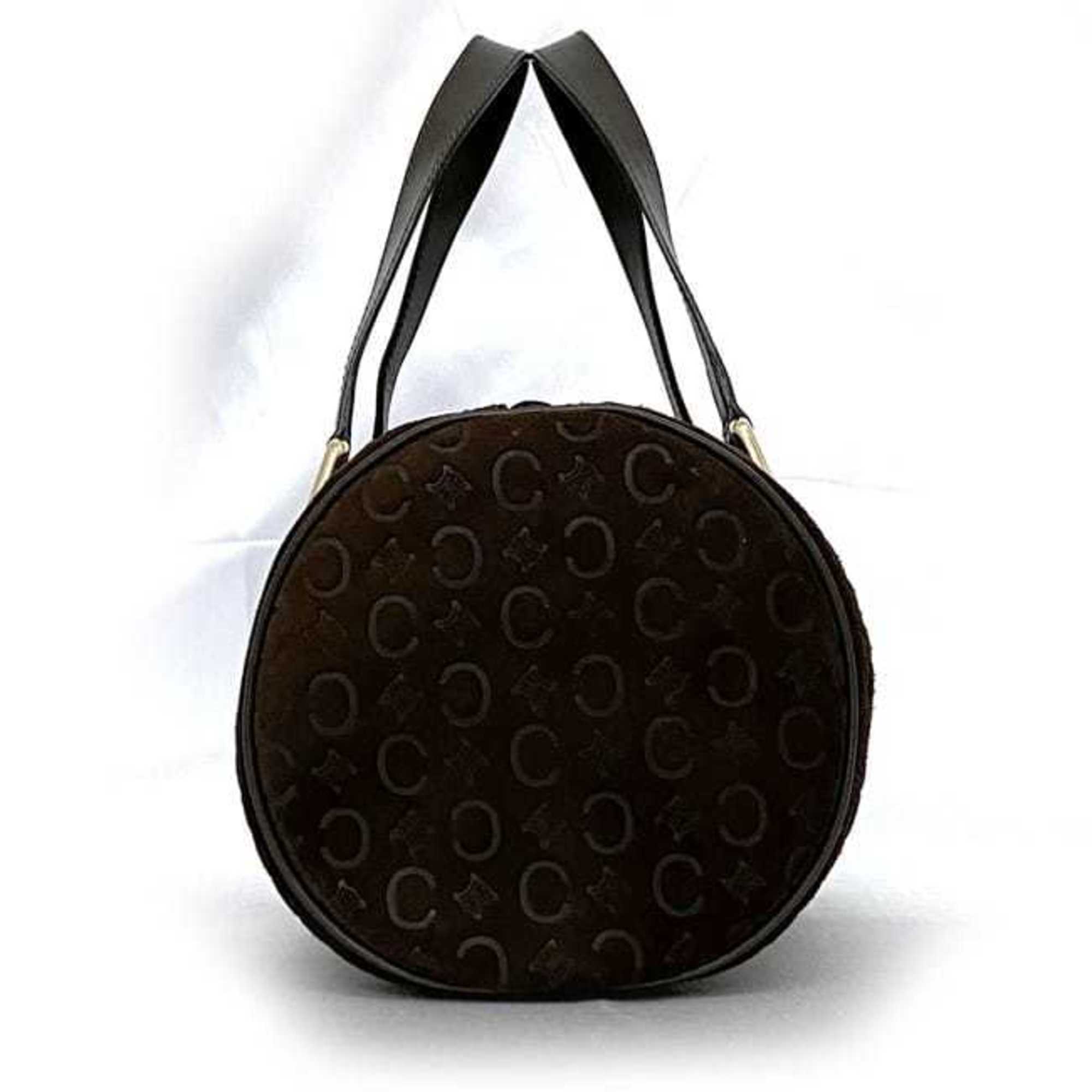 Celine Brown Suede Leather Boston Bag Handbag (Pre-Owned)