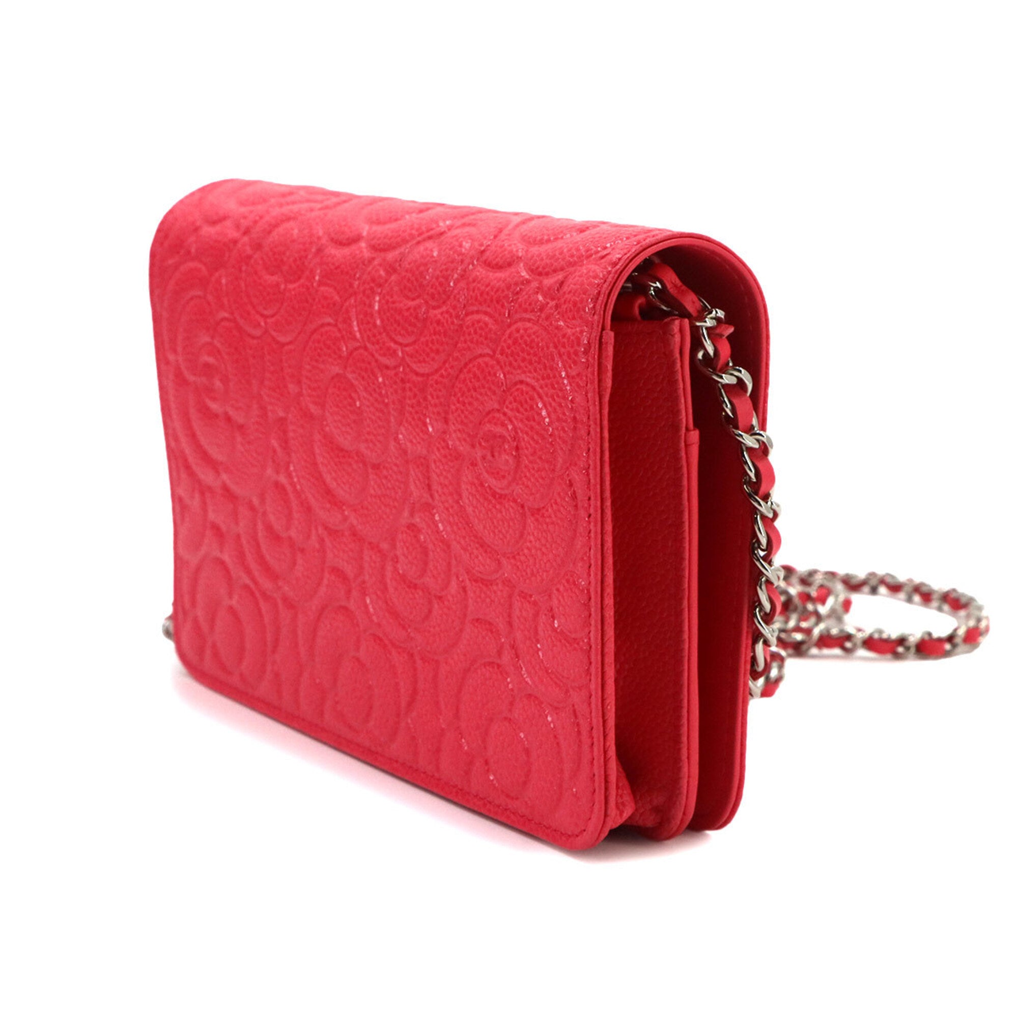 Chanel Pink Leather Chain/Shoulder Wallet (Pre-Owned)