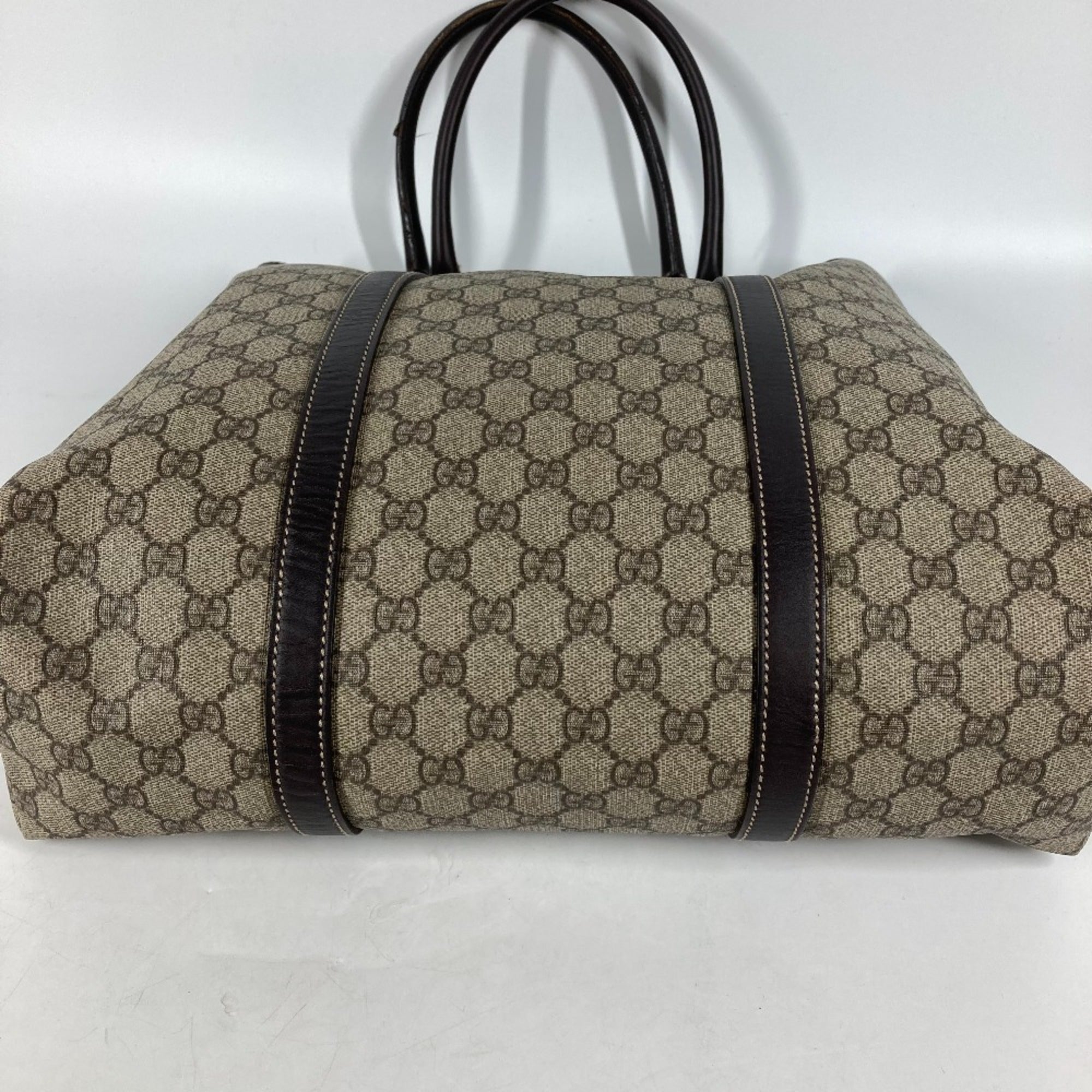 Gucci Gg Plus Beige Dark Brown Gg Plus Shoulder Bag Tote Bag (Pre-Owned)