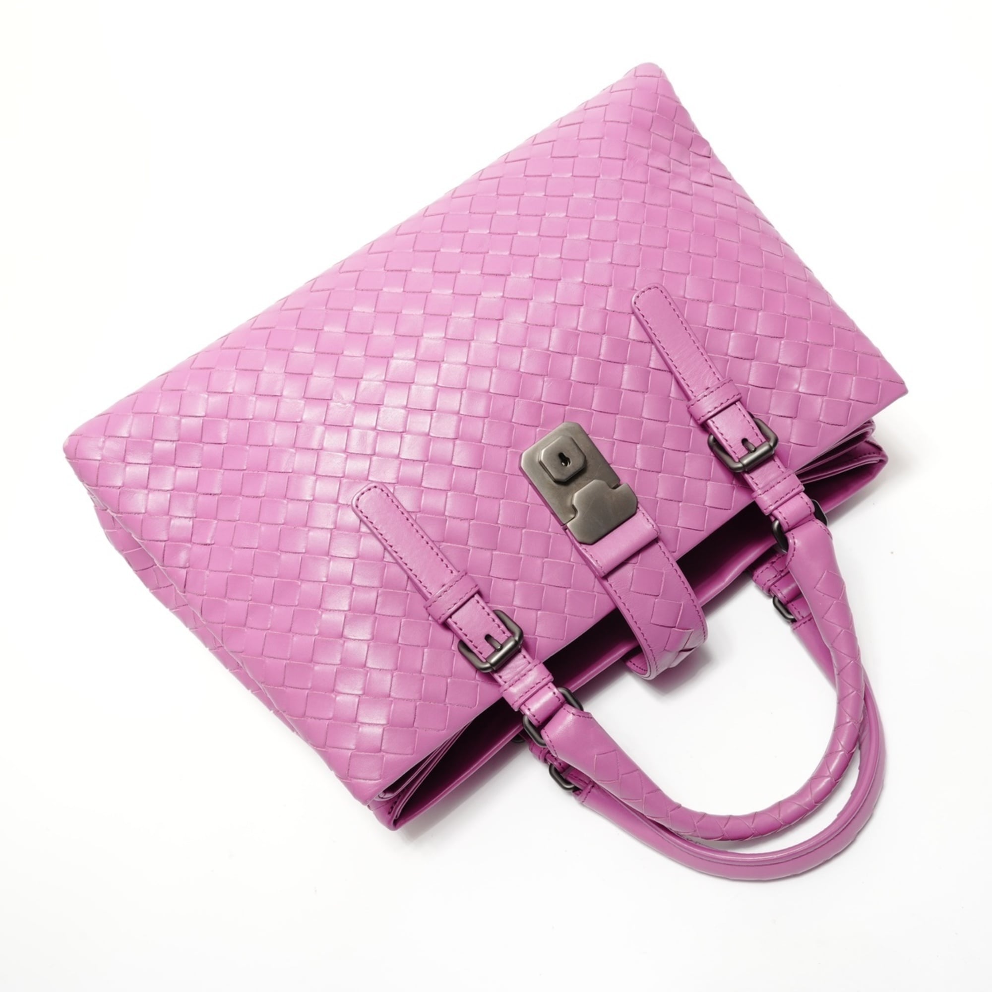 Bottega Veneta Purple Intrecciato Handbag (Pre-Owned)