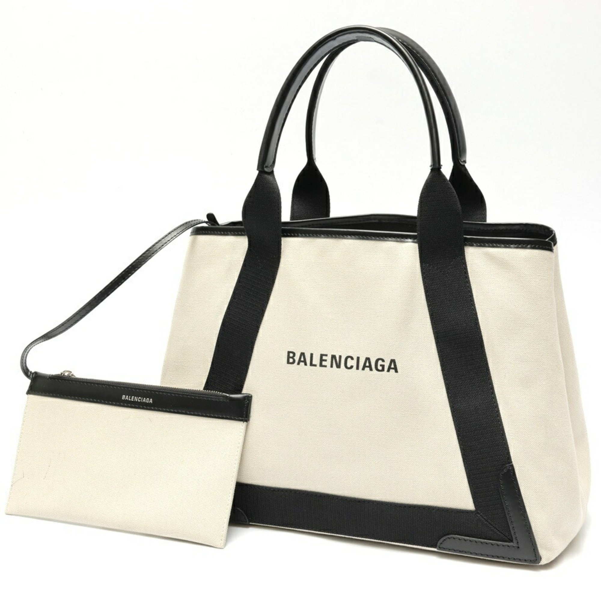 Balenciaga Black Canvas Leather Tote Bag (Pre-Owned)