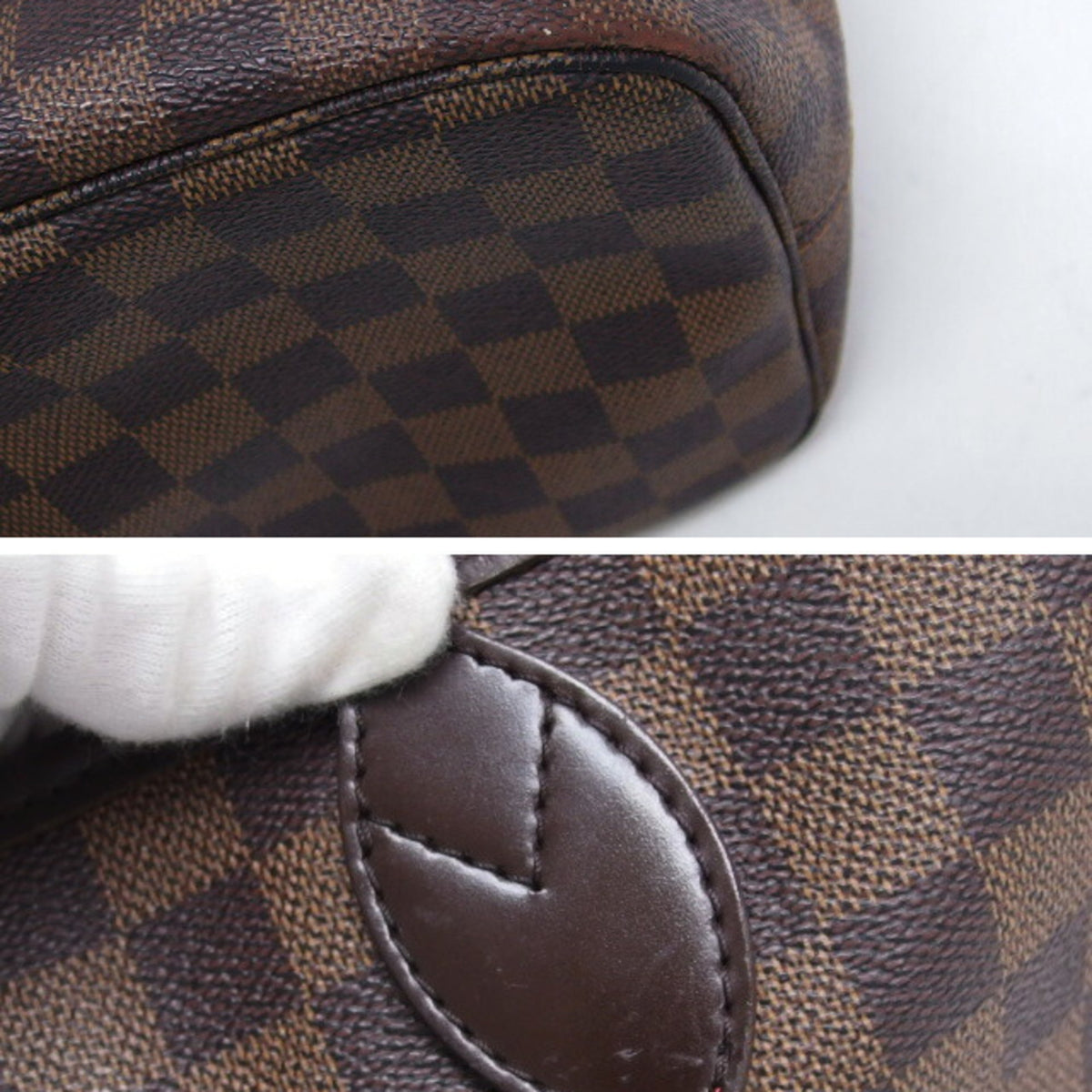 Louis Vuitton Dark Brown Damier Canvas Leather Handbag Shoulder Bag Tote Bag (Pre-Owned)